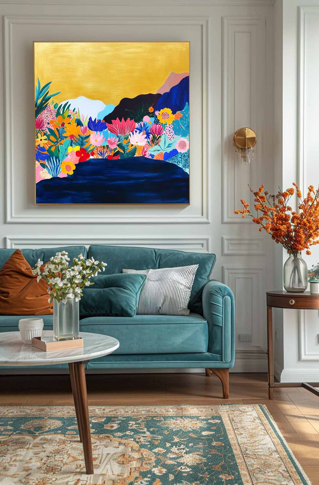 Wall Art Flower Romantic Wildflower Landscape