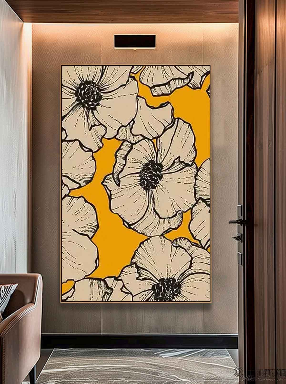 Wall Art Graphic Flower Bold Retro Artistic