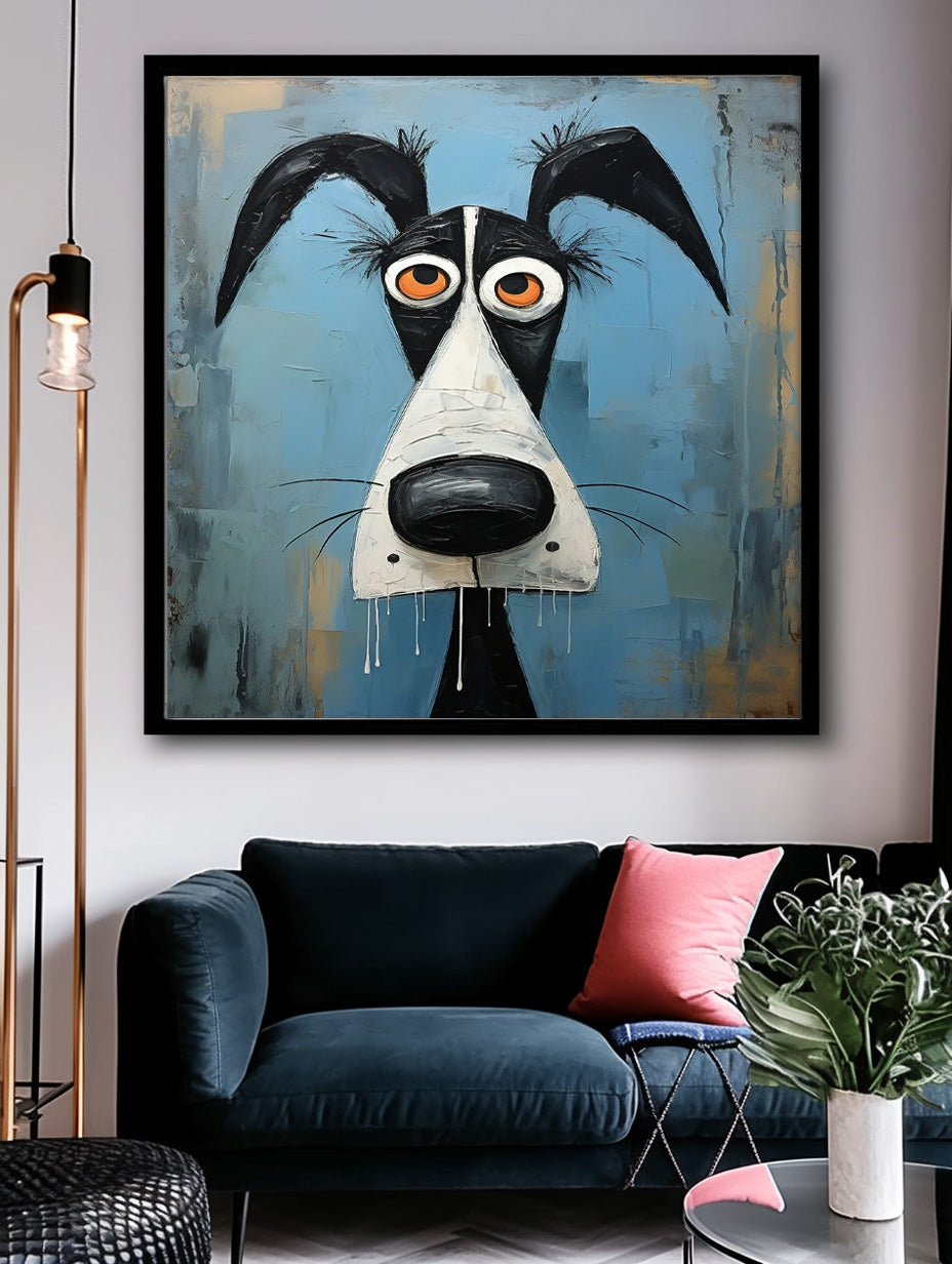 Surrealist Dog Painting Whimsical Pup Modern