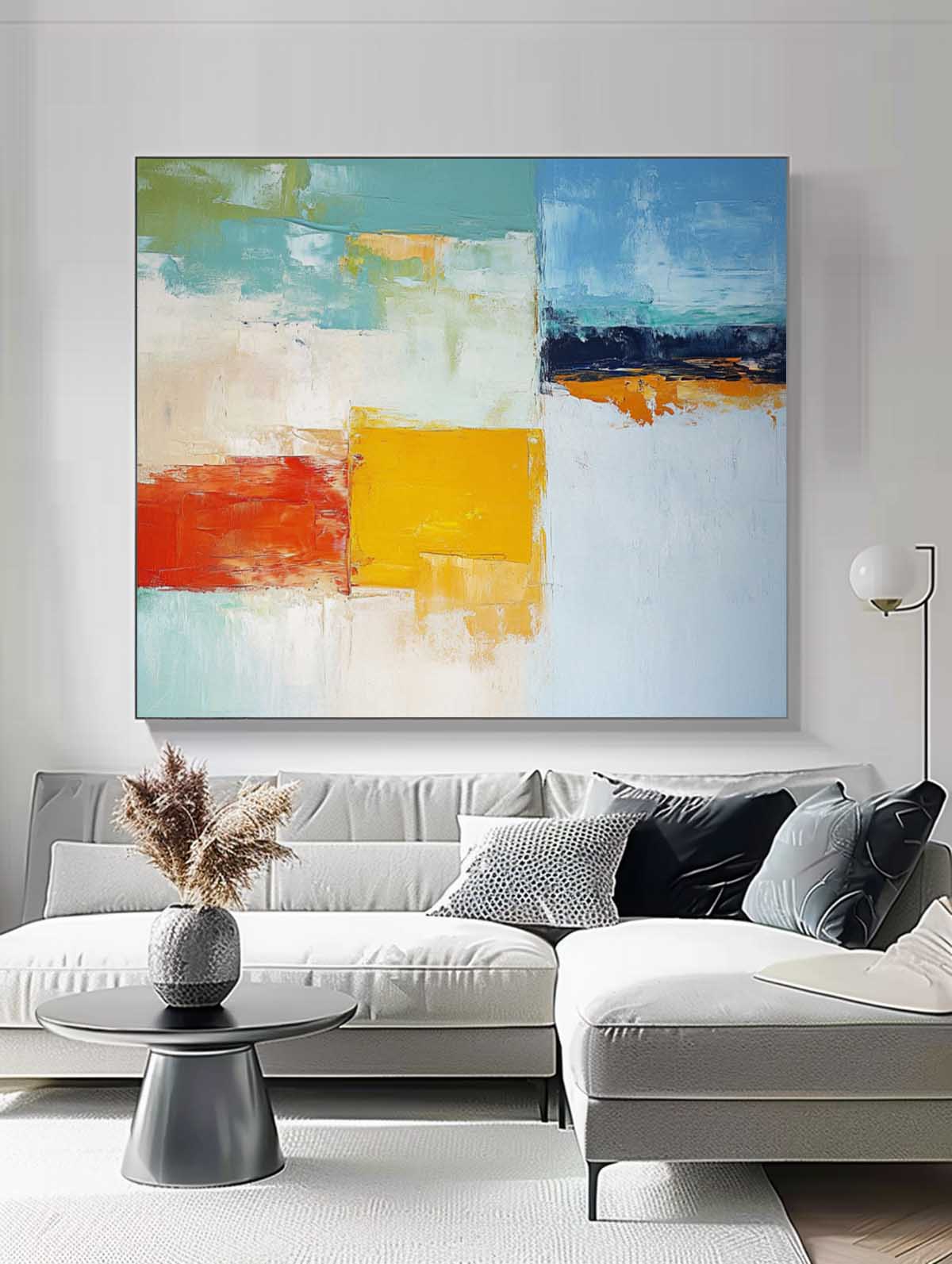 Modern Abstract Color Block Oil Painting