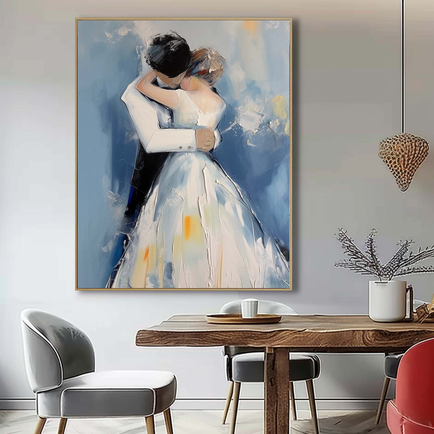Wall Art Impasto Wedding Couple Romantic Intimate