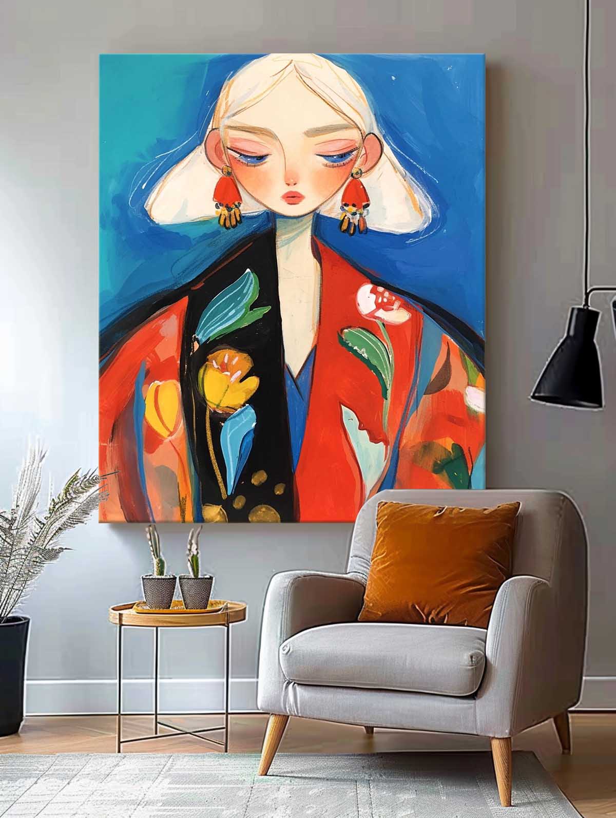 Wall Art Fashion People Painterly Modern Abstract