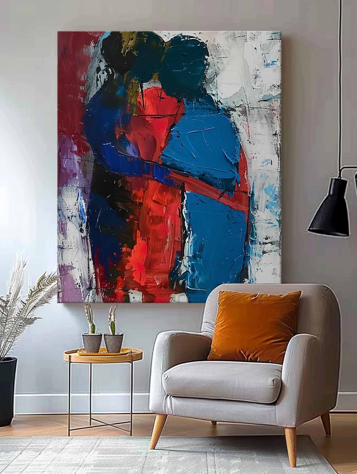 Wall Art Impasto People Intimate Warm