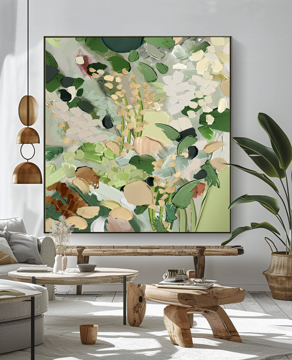 Wall Art Impasto Flower Warm Rustic