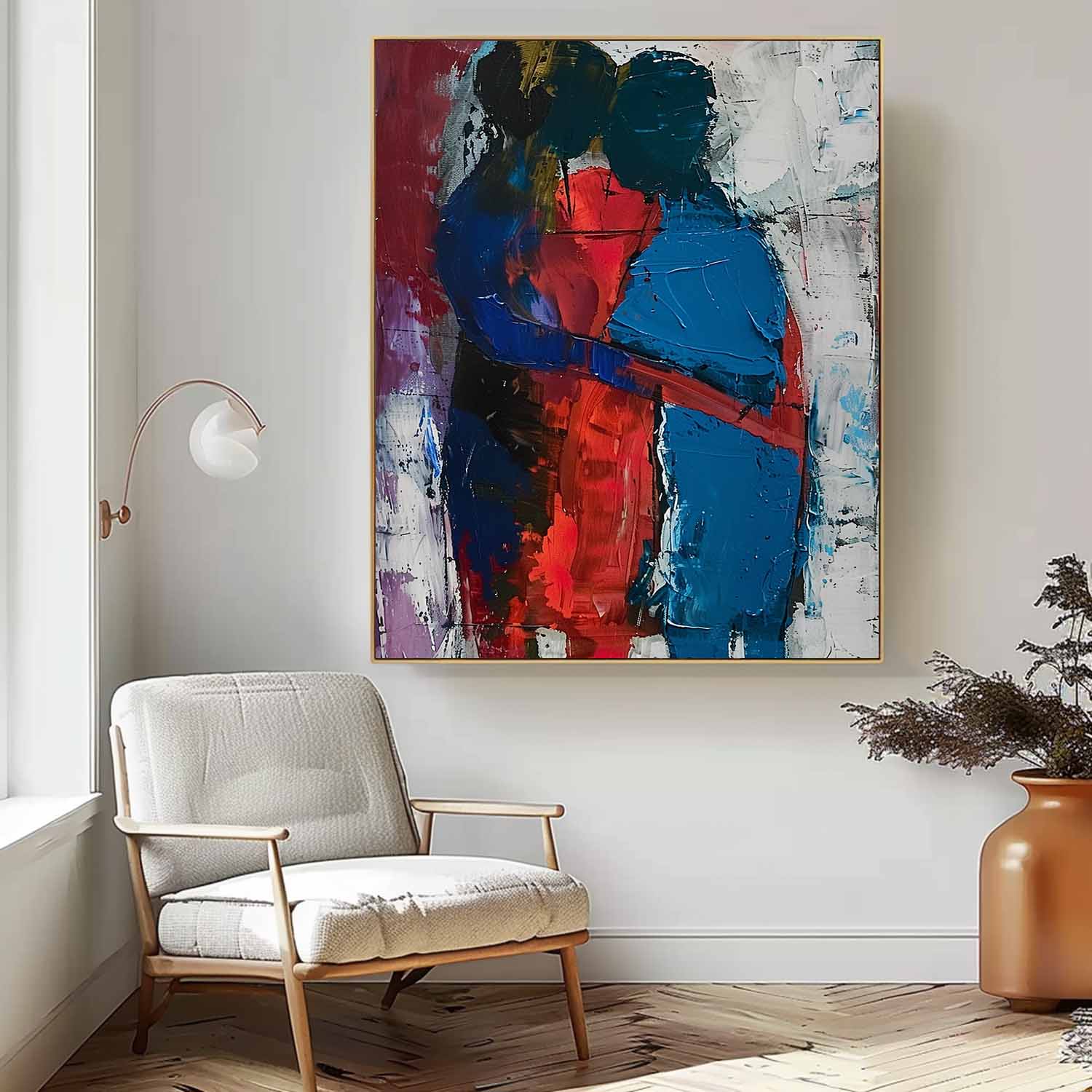 Wall Art Impasto People Intimate Warm