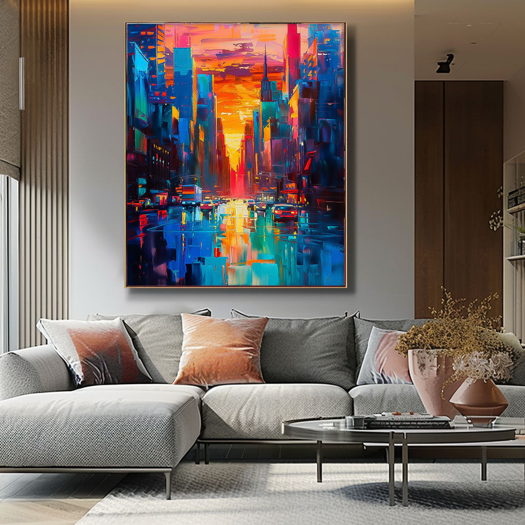 Wall Art Architecture Rainy Moody Night Decor