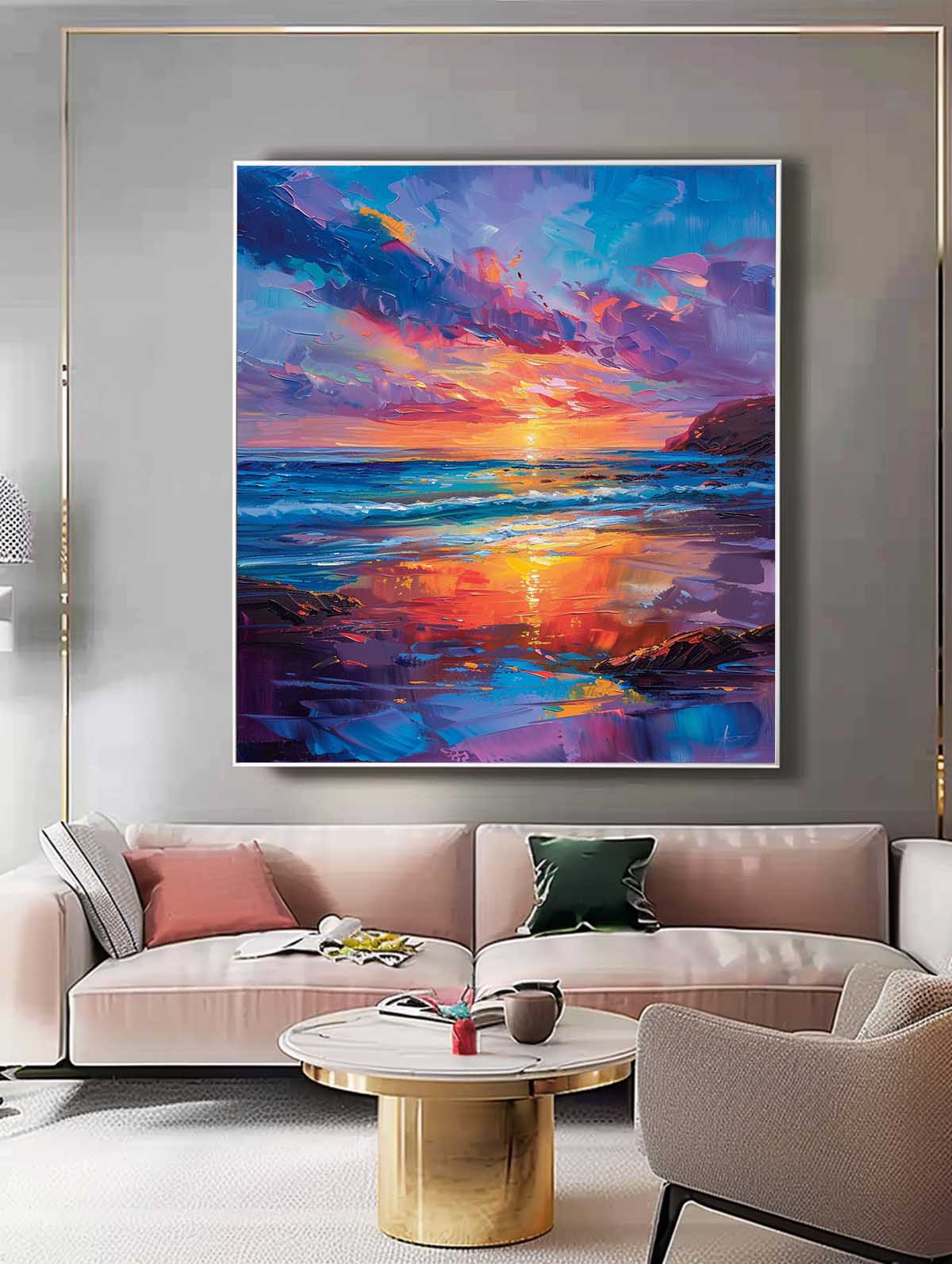 Wall Art Beach & Ocean Landscape Watercolor Soft