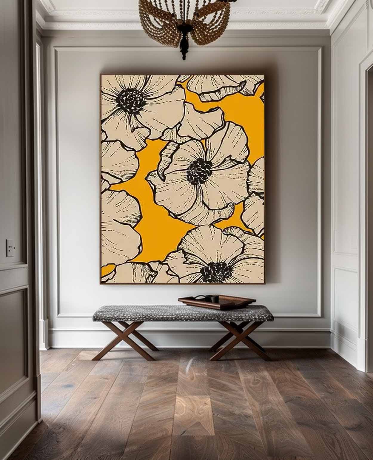 Wall Art Graphic Flower Bold Retro Artistic
