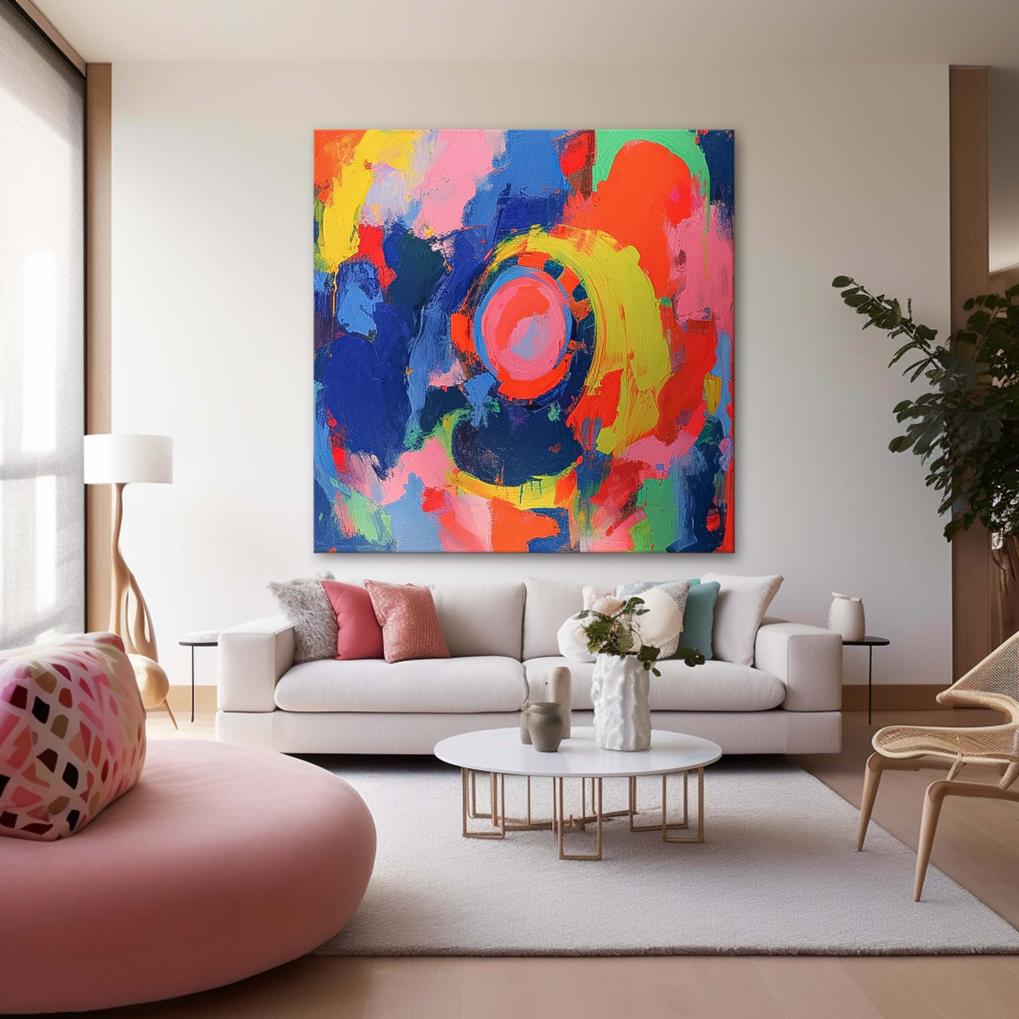 Wall Art Vertical Dense Cluster Abstract Painterly