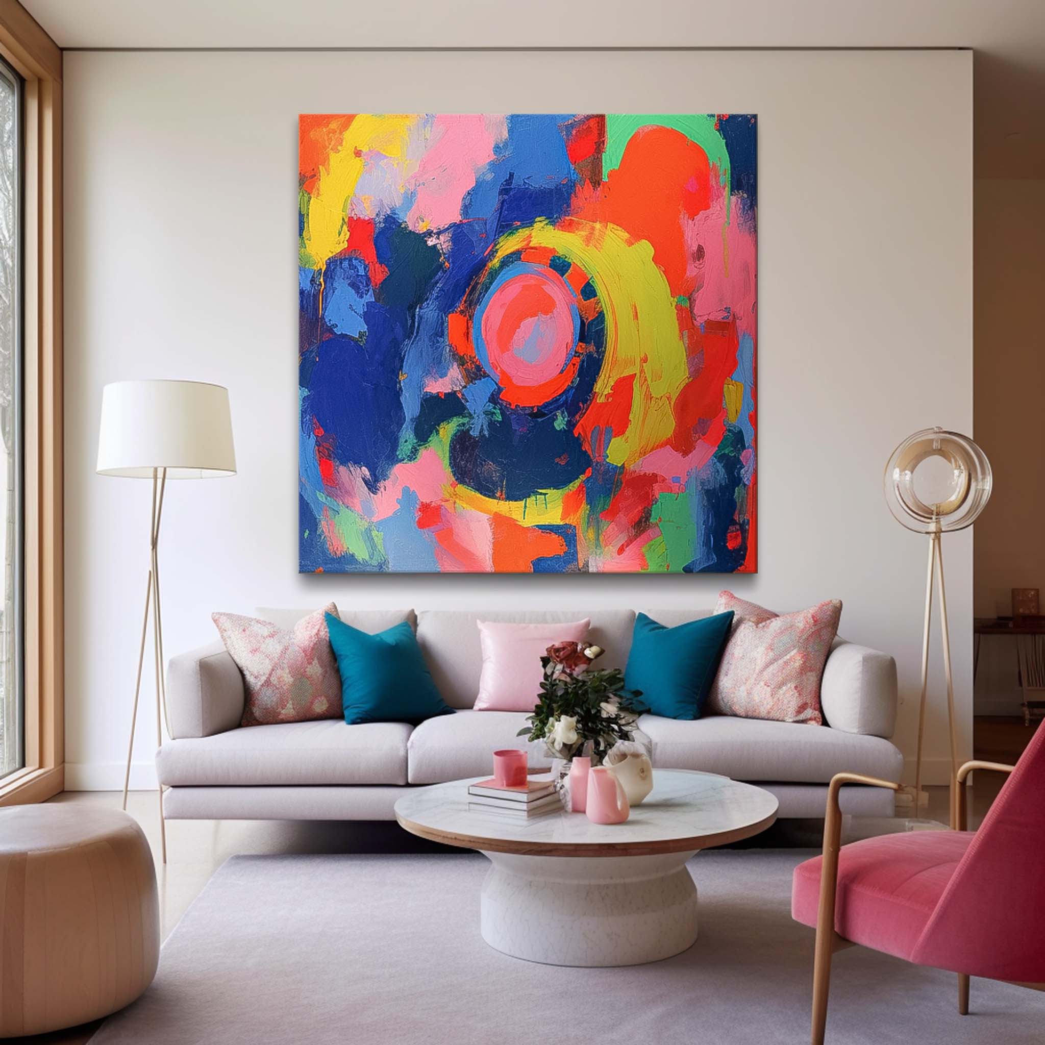 Wall Art Vertical Dense Cluster Abstract Painterly