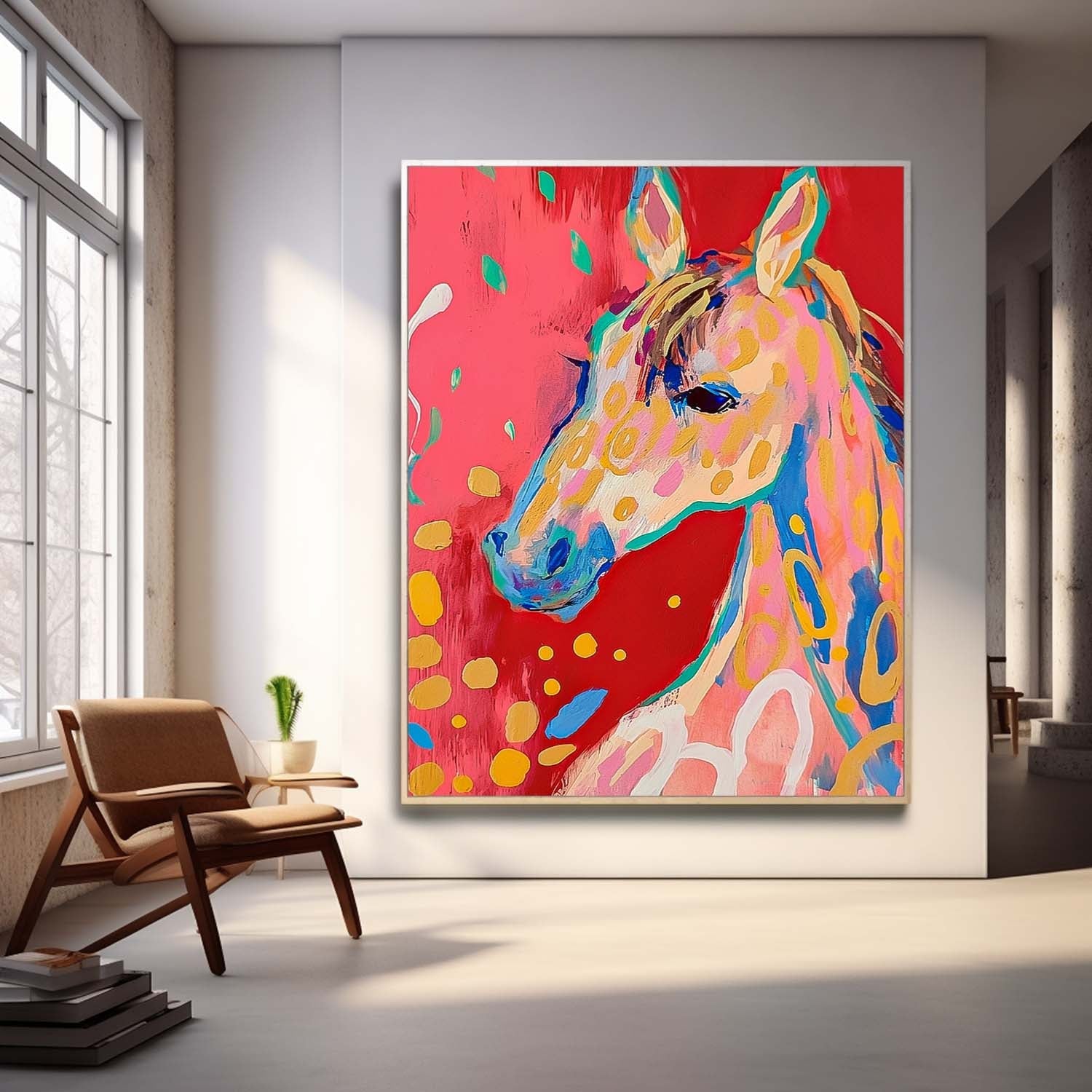 Wall Art Animal Horse Head Abstract Luxury