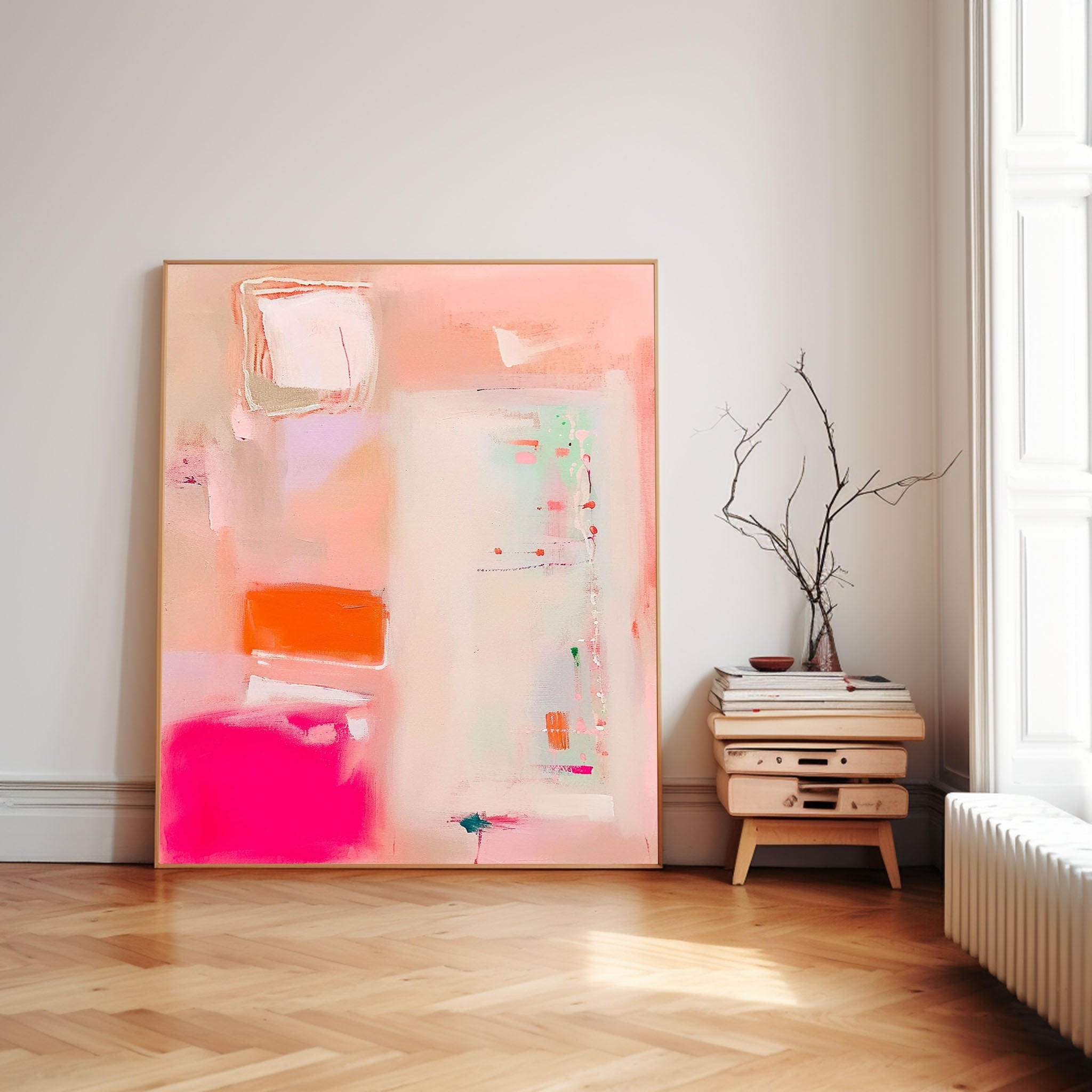 Wall Art Soft Pastel Abstract Impasto Minimalist