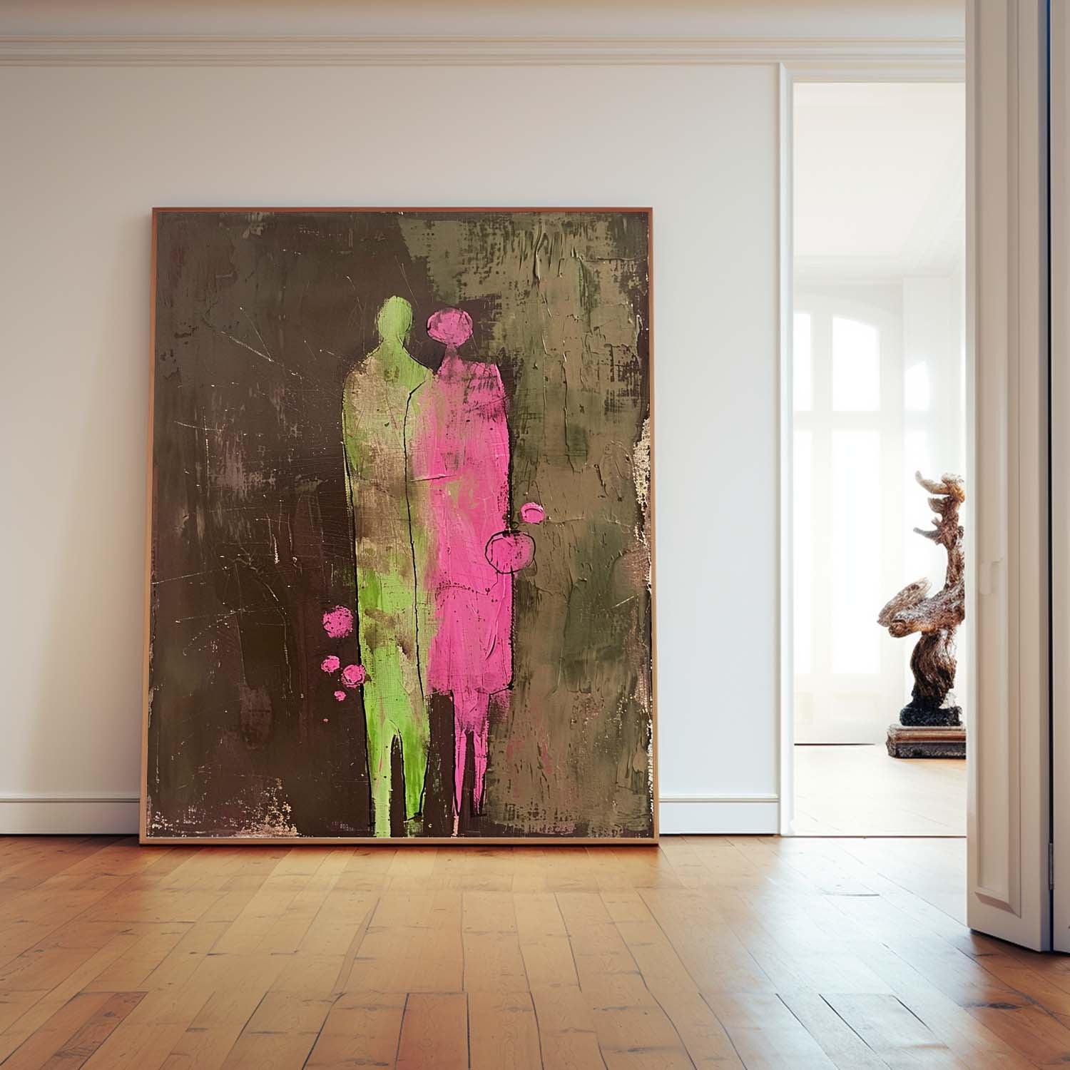 Wall Art Impasto People Silhouette Romantic Decor
