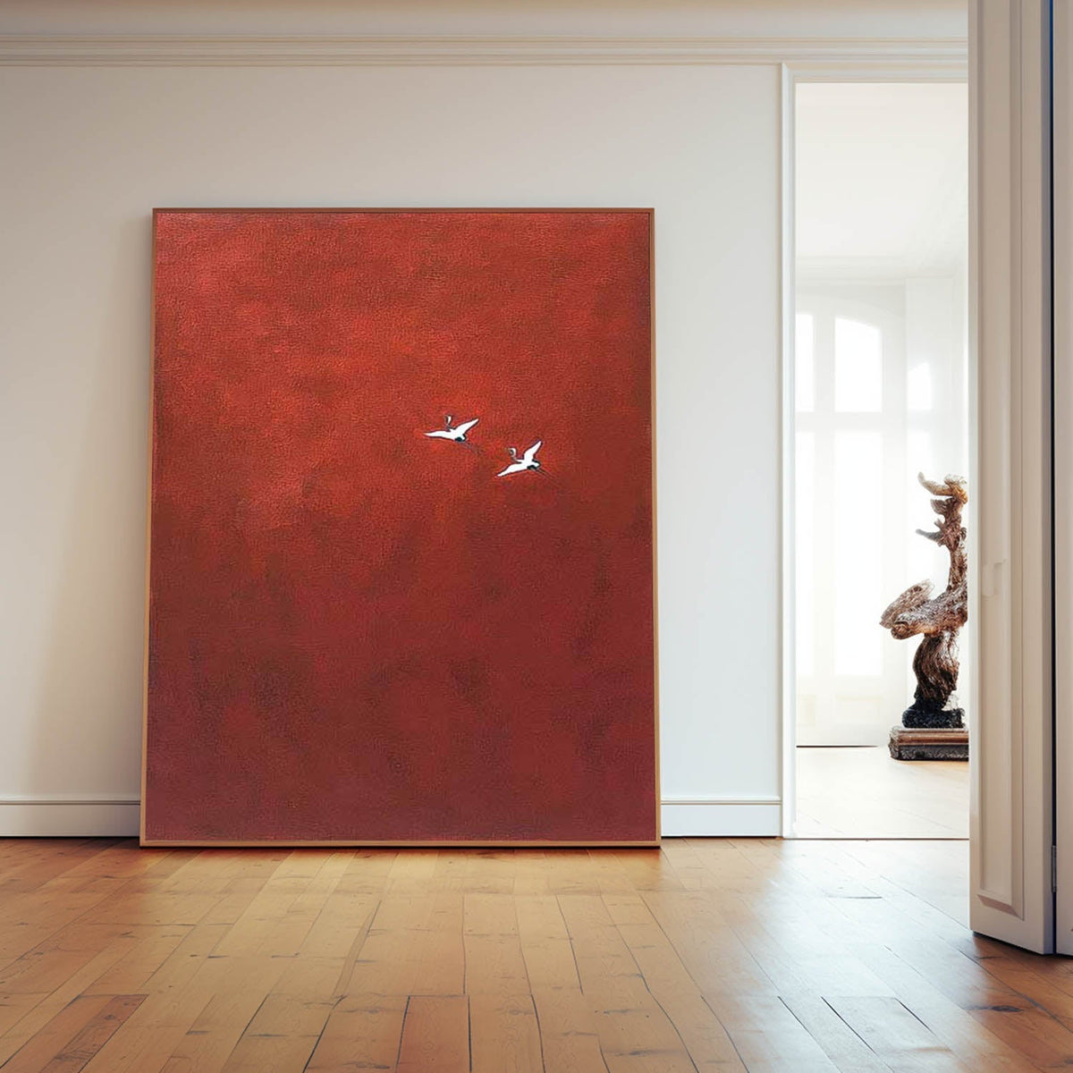 Deep Red Background Canvas Wall Art