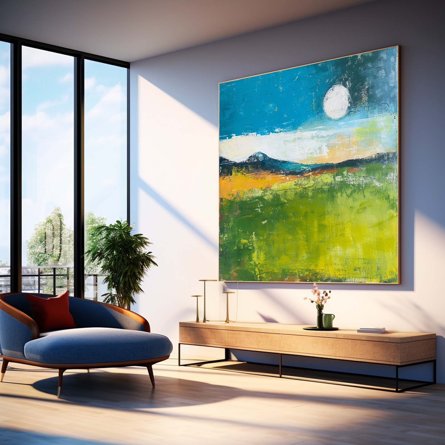 Wall Art Abstract Warm Landscape Scandinavian Natural