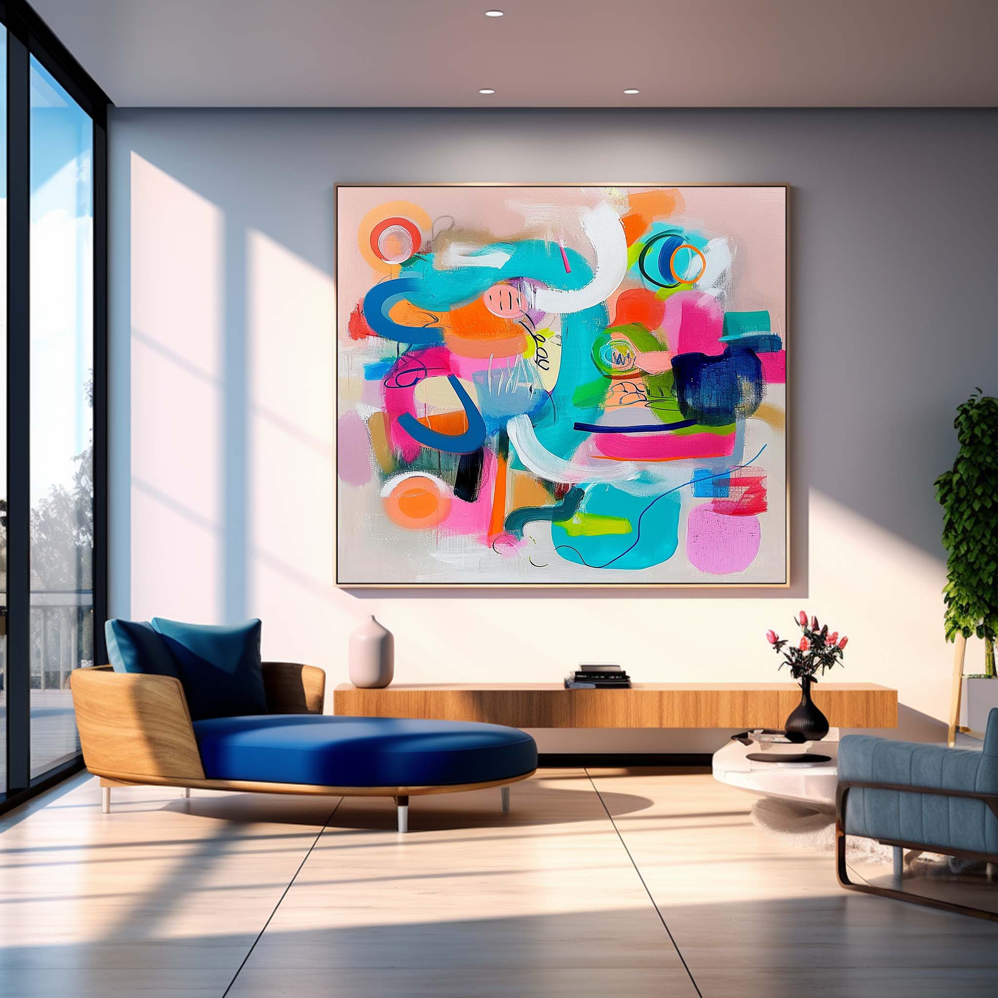 Wall Art Edgy Bold Color Pop Abstract Expressionist