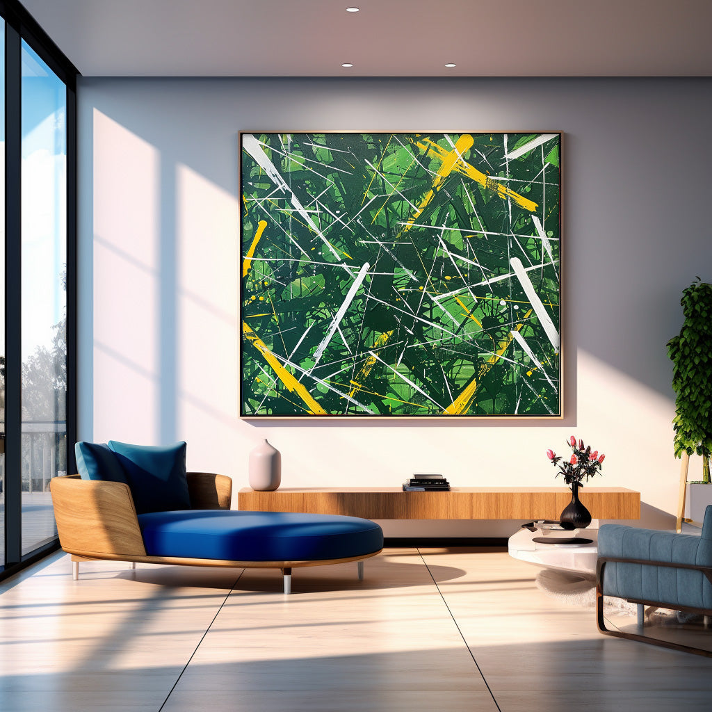 Wall Art Abstract Dynamic Brushstroke Contemporary