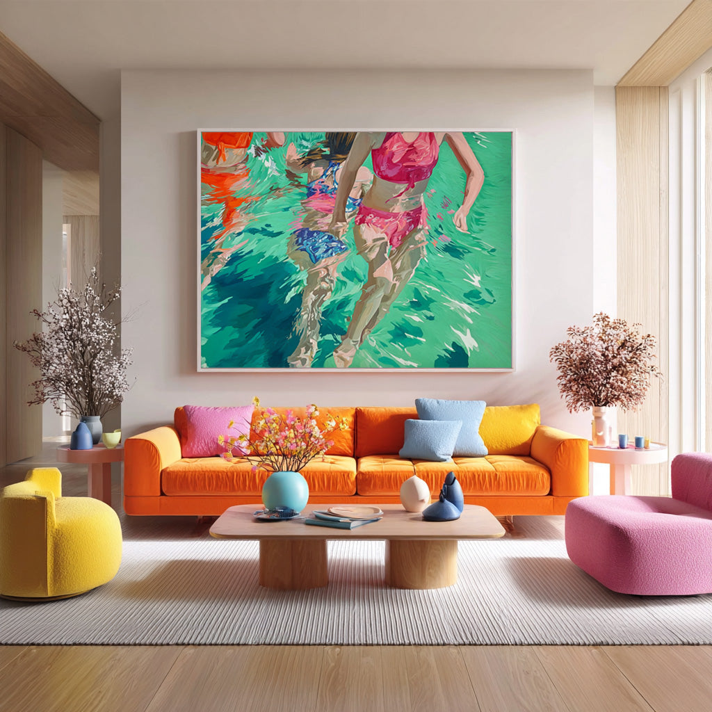 Wall Art People Fresh Joyful Pool Carefree