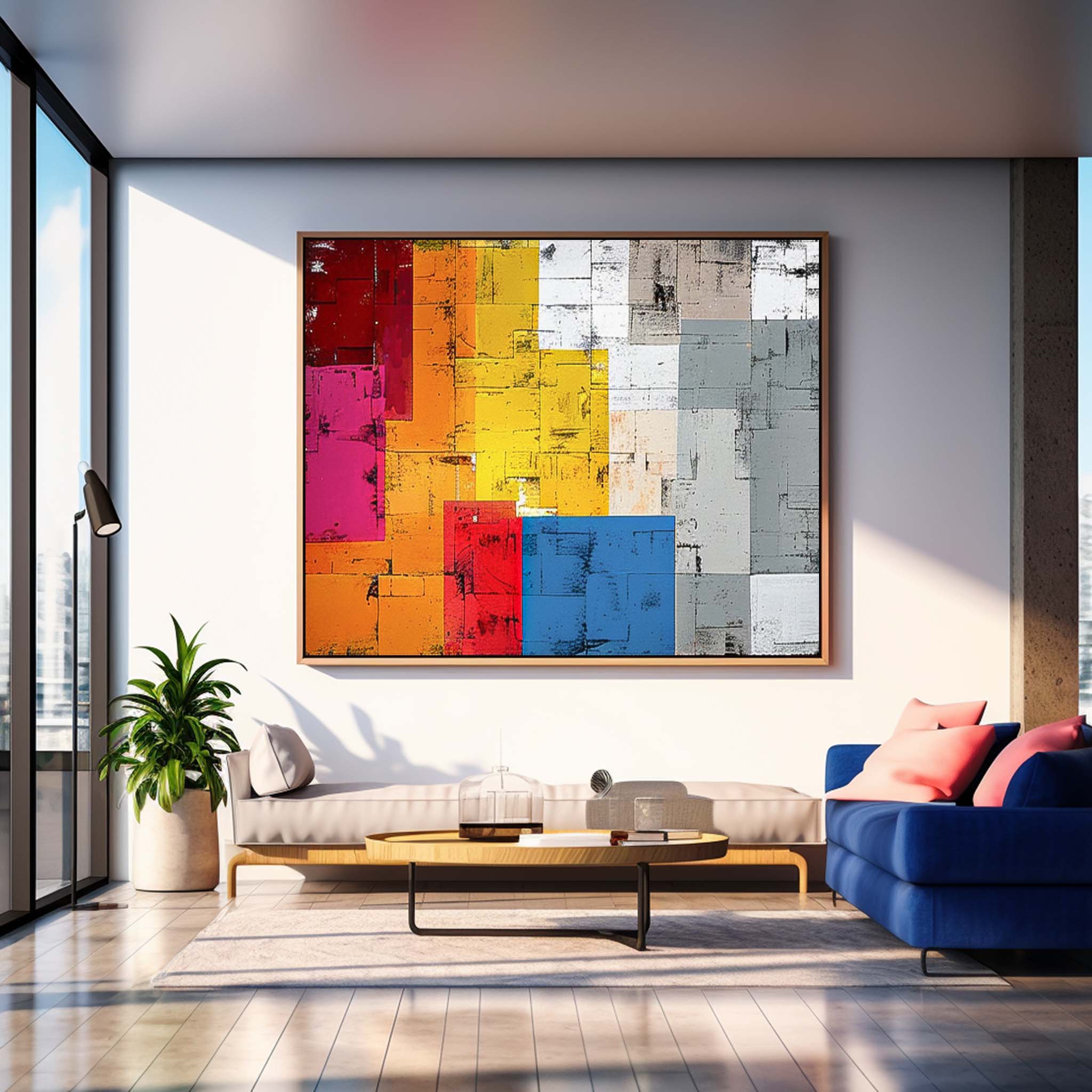 Wall Art Abstract Energetic Lively Bauhaus Geometric