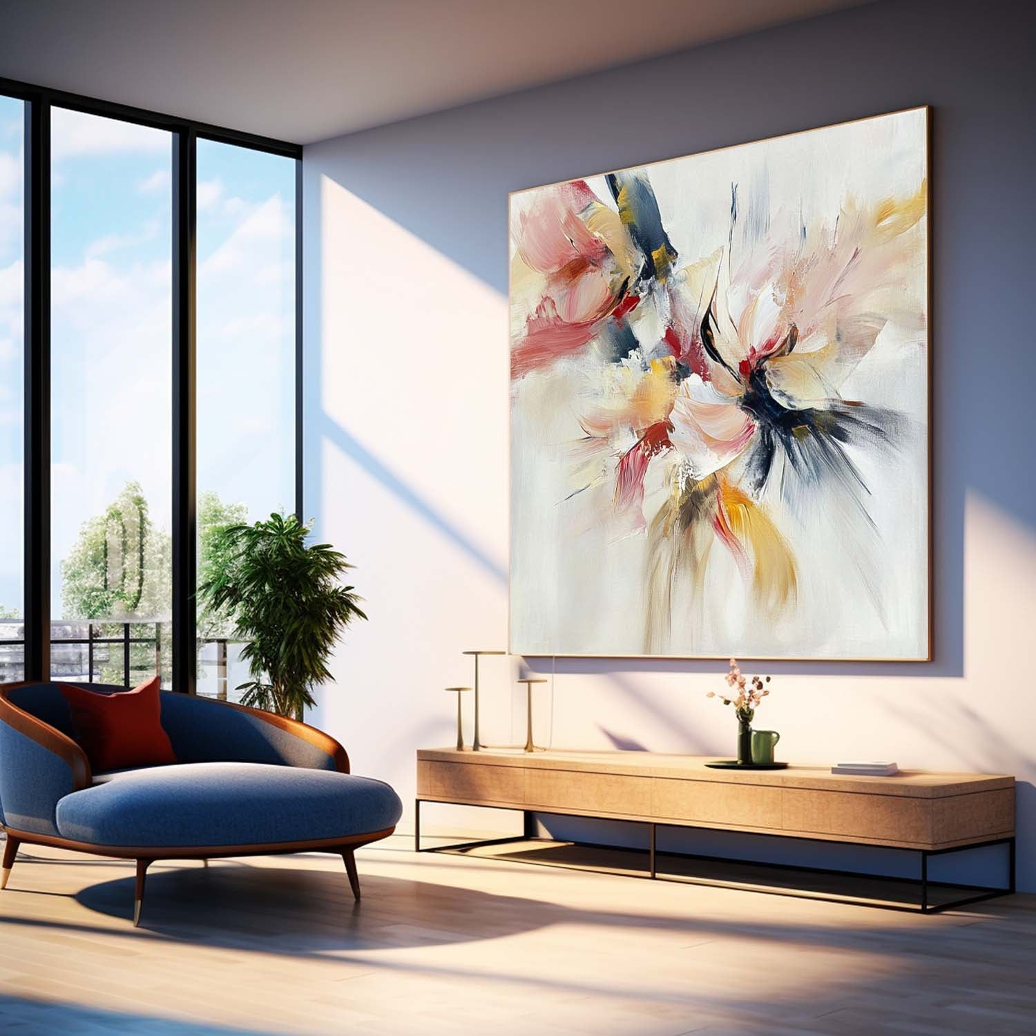 Wall Art Abstract Brushstroke Decor Lyrical
