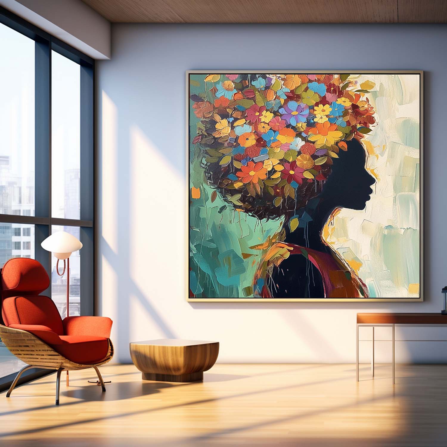 Wall Art People Dense Floral Scene Modern
