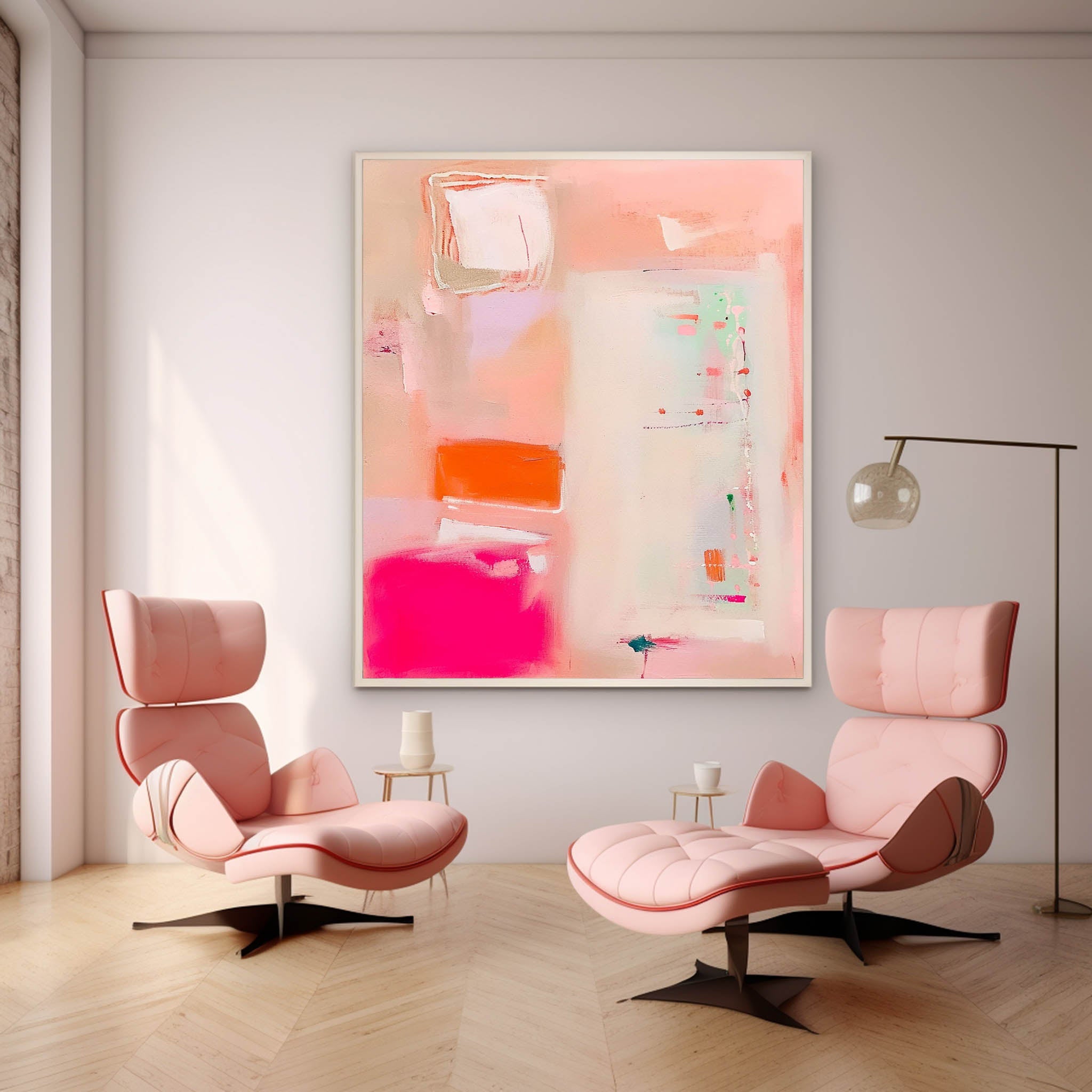 Wall Art Soft Pastel Abstract Impasto Minimalist