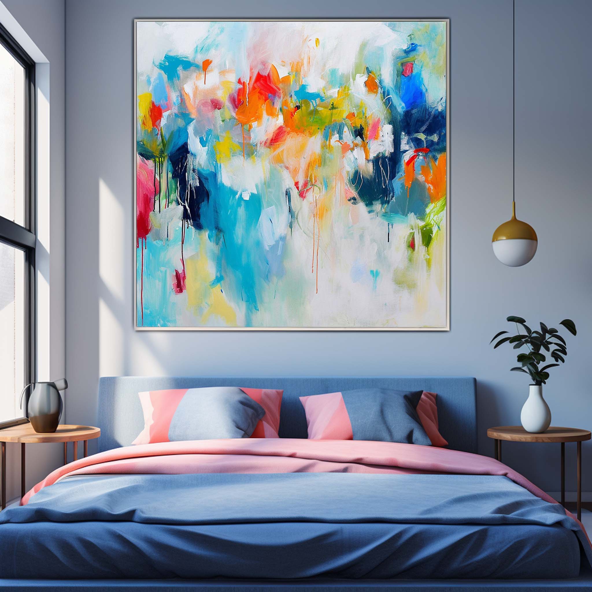 Wall Art Abstract Fluid Brushstroke Edgy