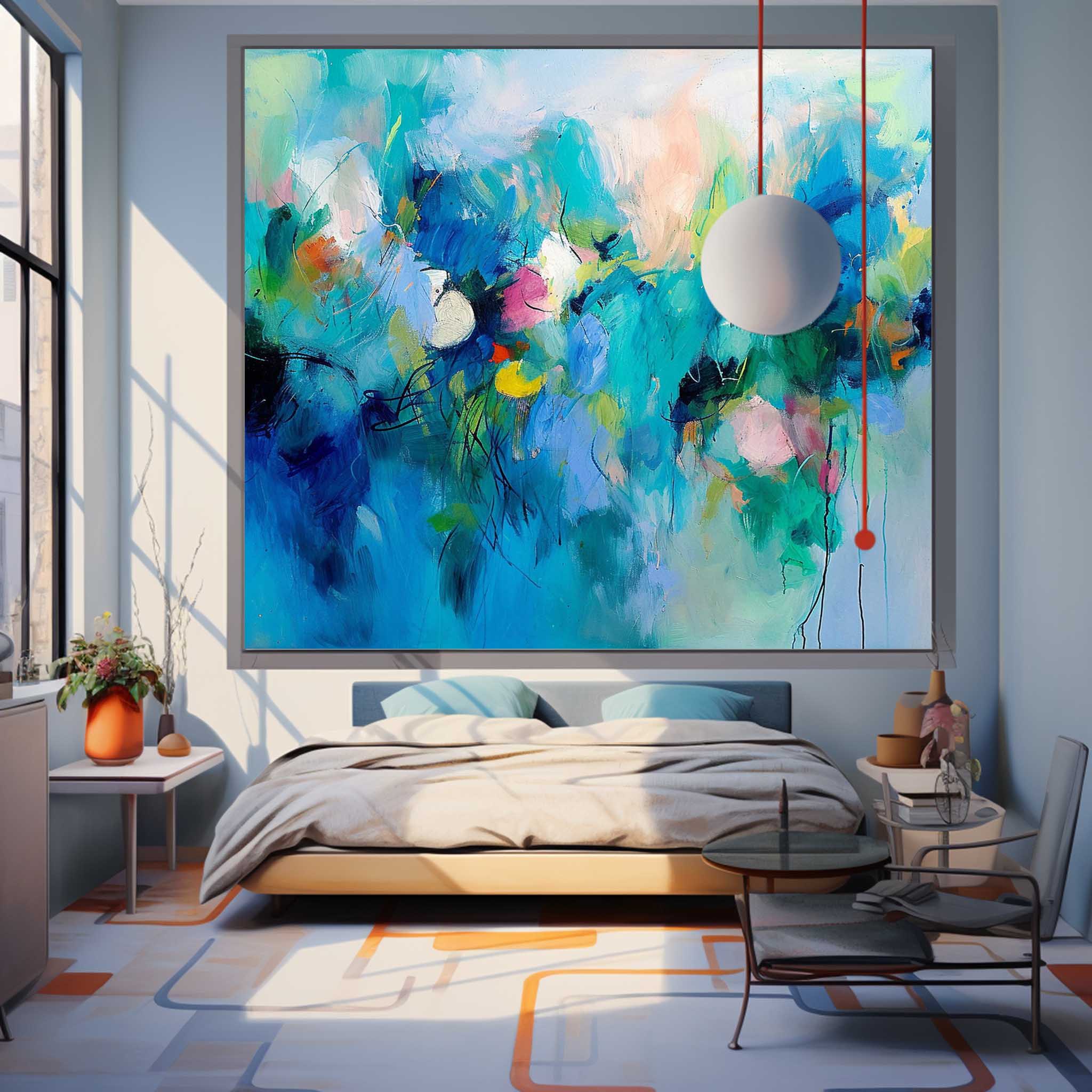 Wall Art Edgy Bold Color Pop Abstract Impasto