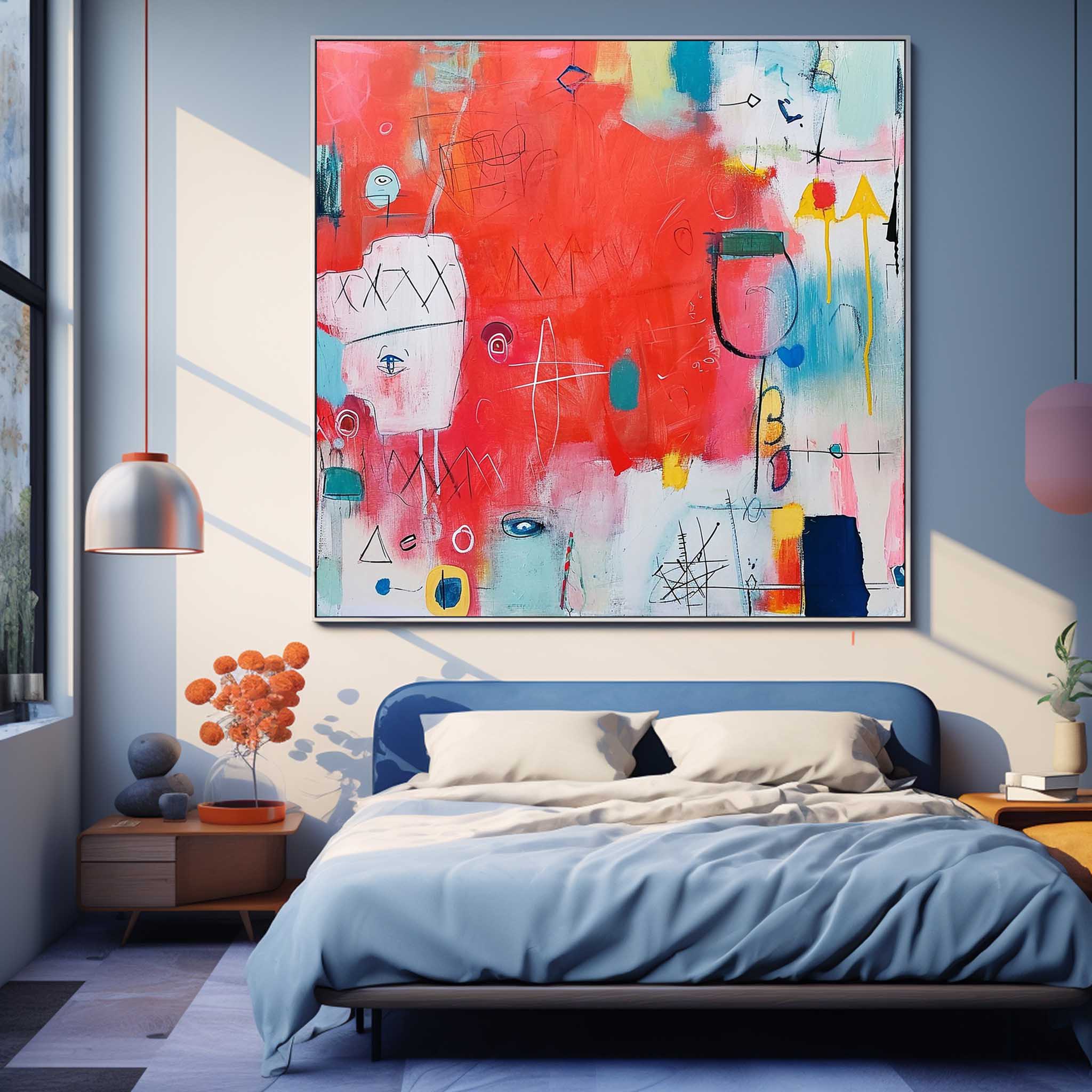 Wall Art Dense Symbolic Abstract Naive