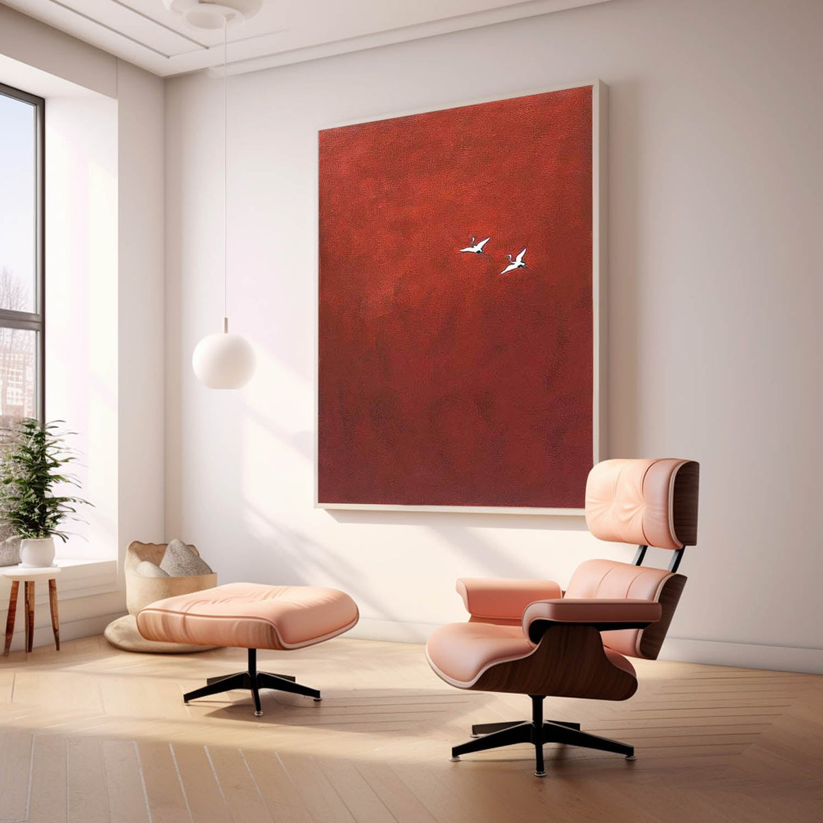 Deep Red Background Canvas Wall Art
