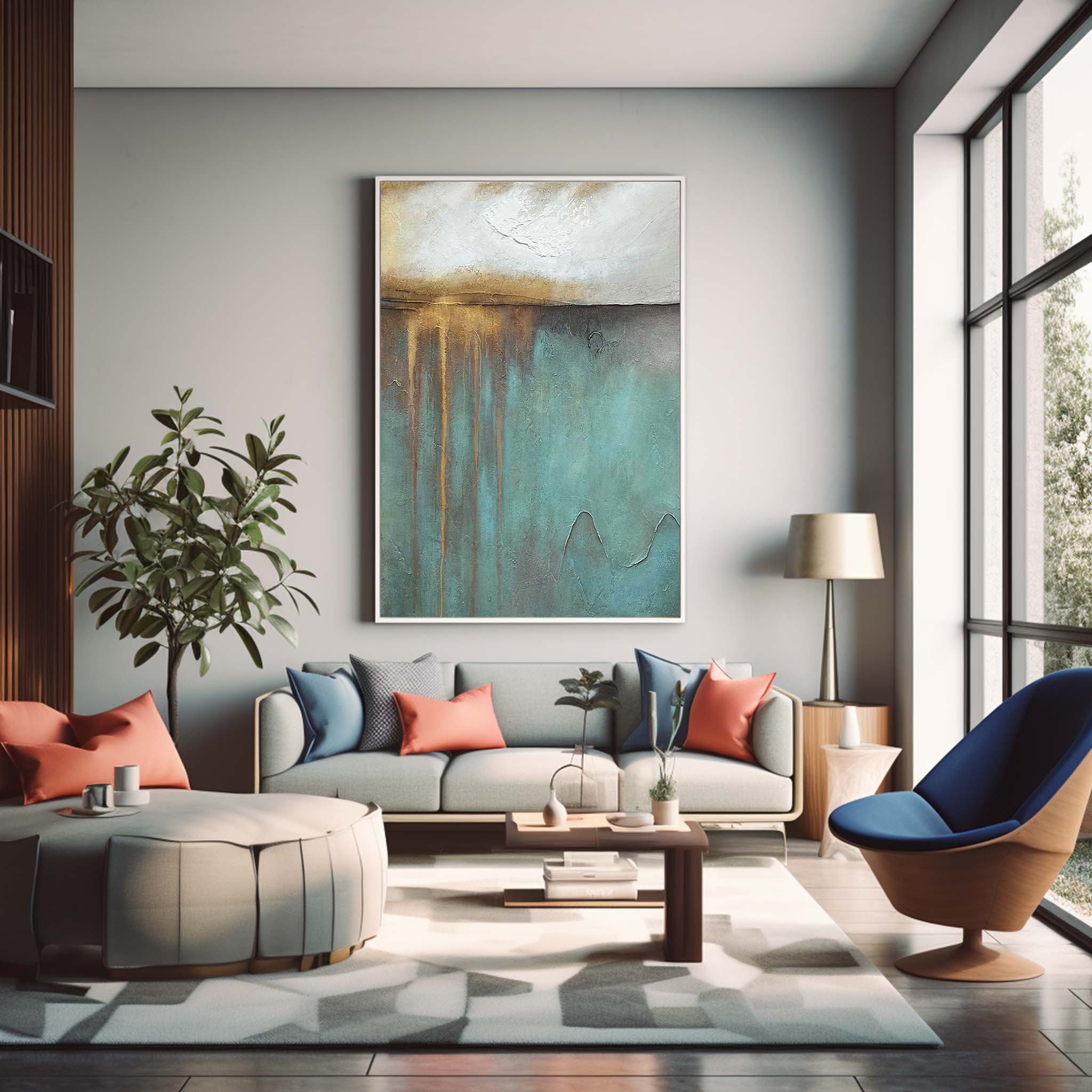 Abstract Canvas Art AB399 - Neutralighting