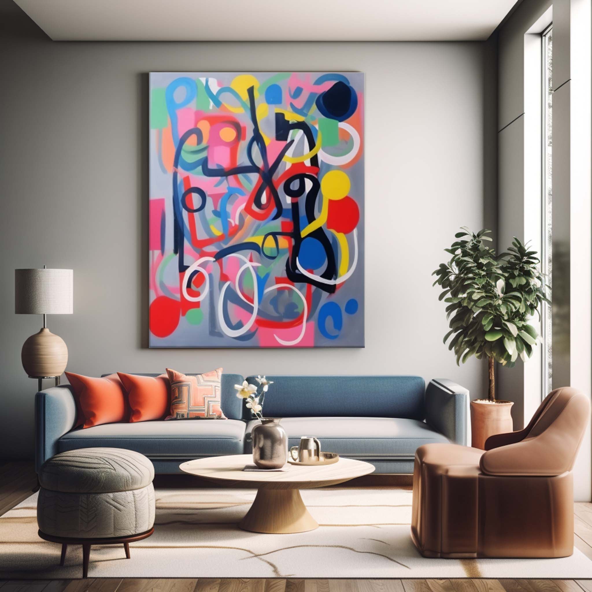 Wall Art Abstract Dense Cheerful Geometric