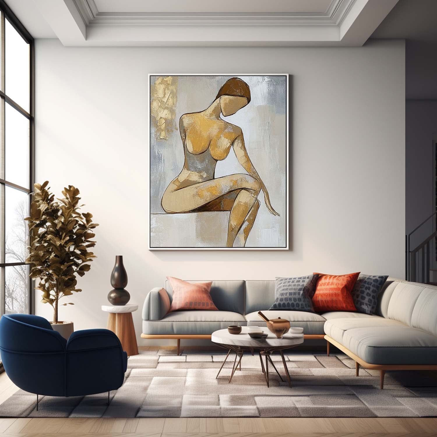 Wall Art People Artistic Minimalist Line Figure