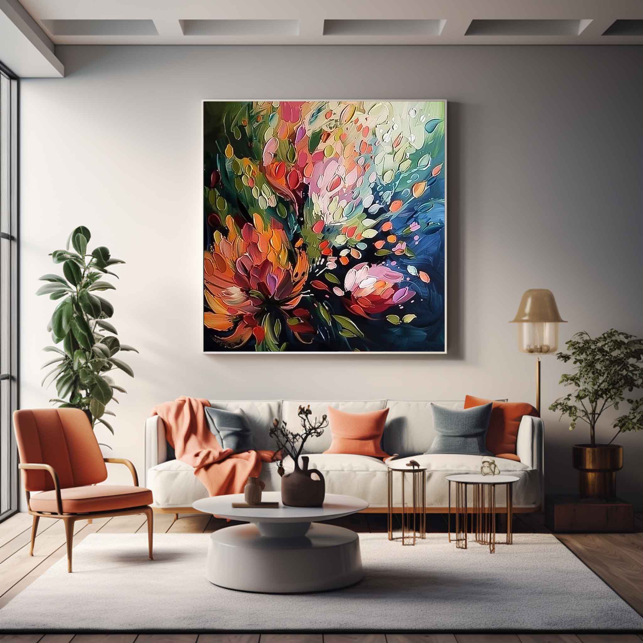 Wall Art Multicolor Flower Bouquet
