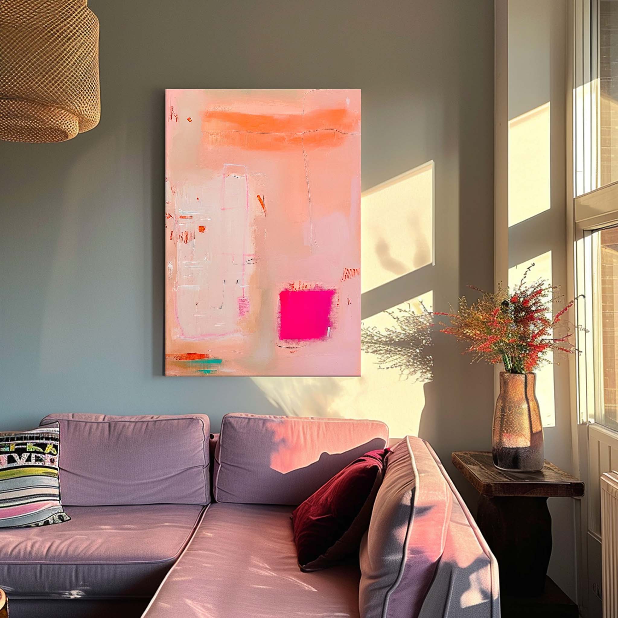 Wall Art Abstract Soft Pastel Block Playful