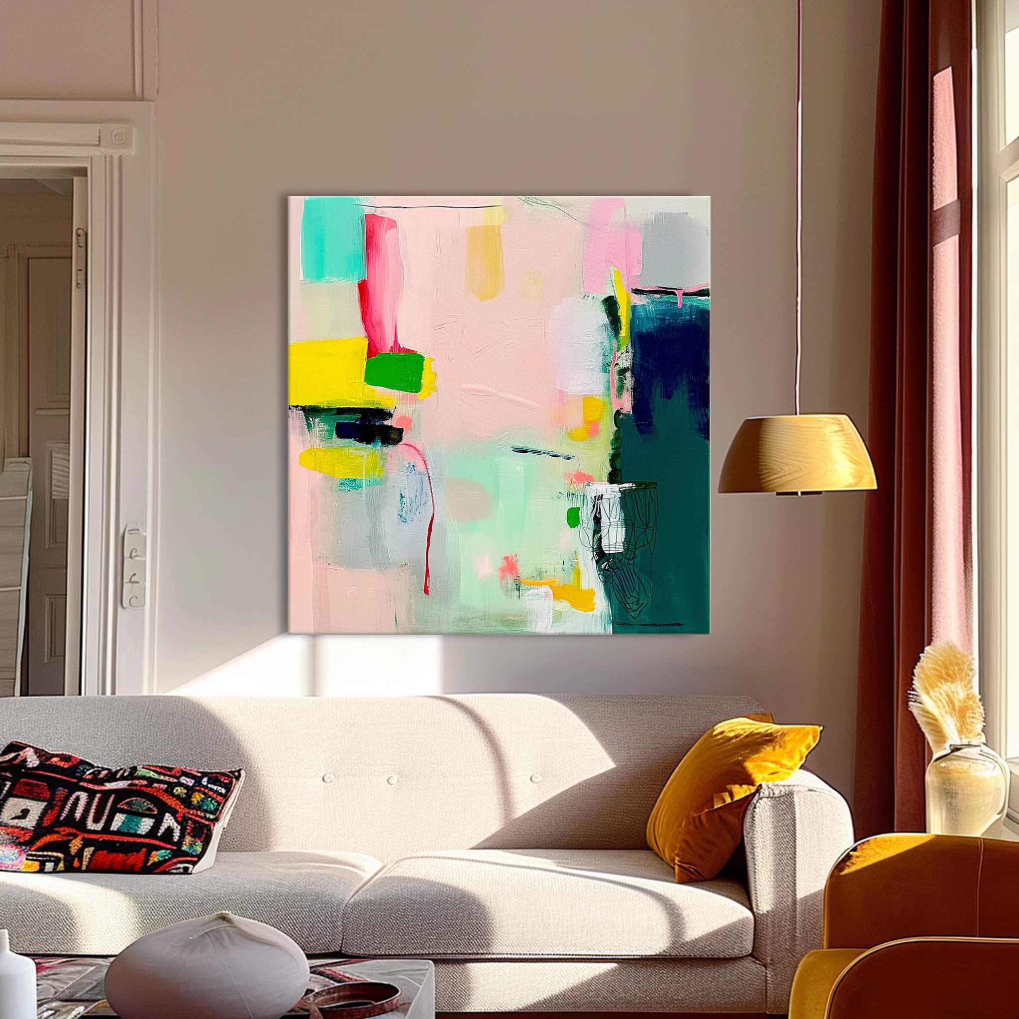 Wall Art Soft Pastel Abstract Fluid Wash Scene
