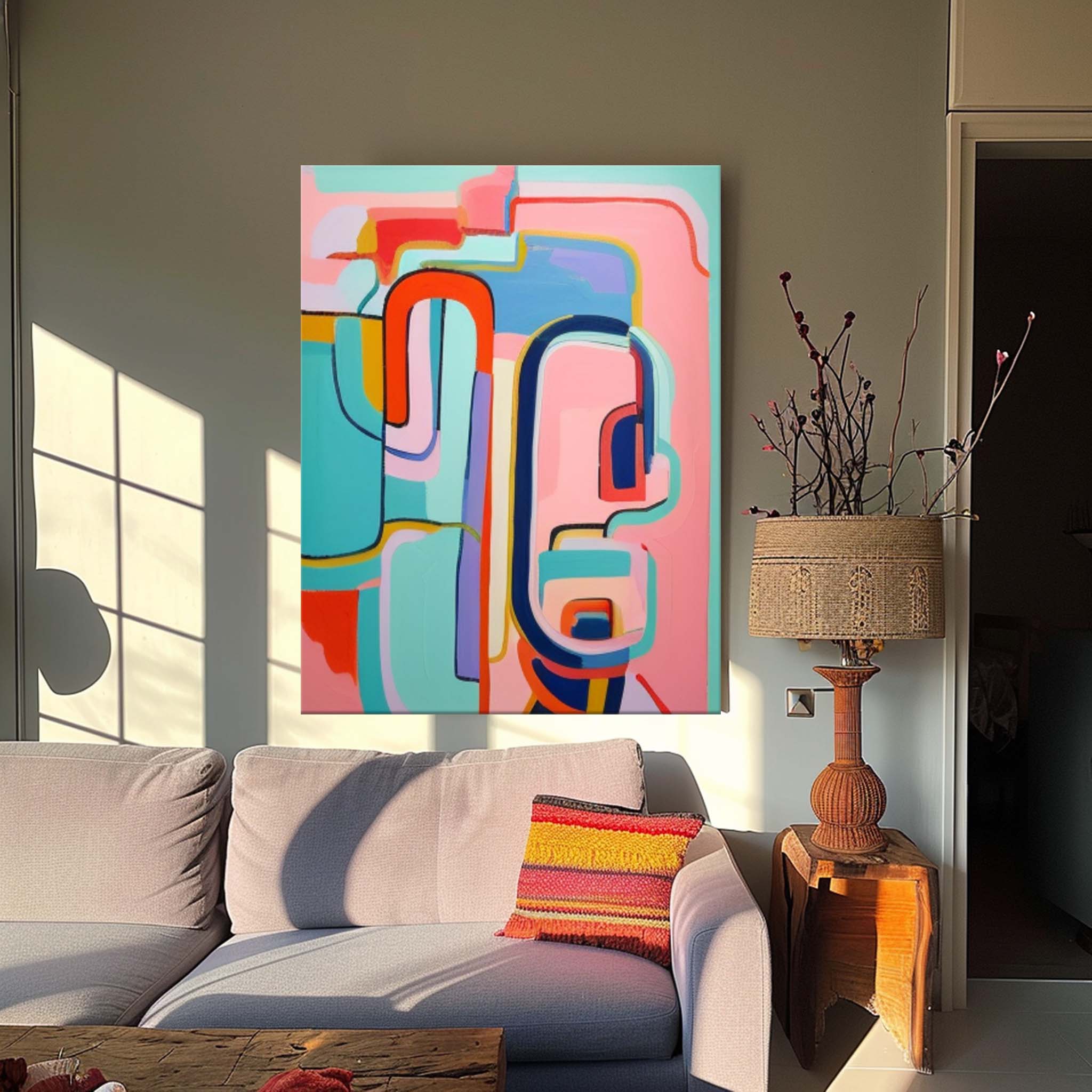 Wall Art Pink Abstract Atmosphere Pastel Pop