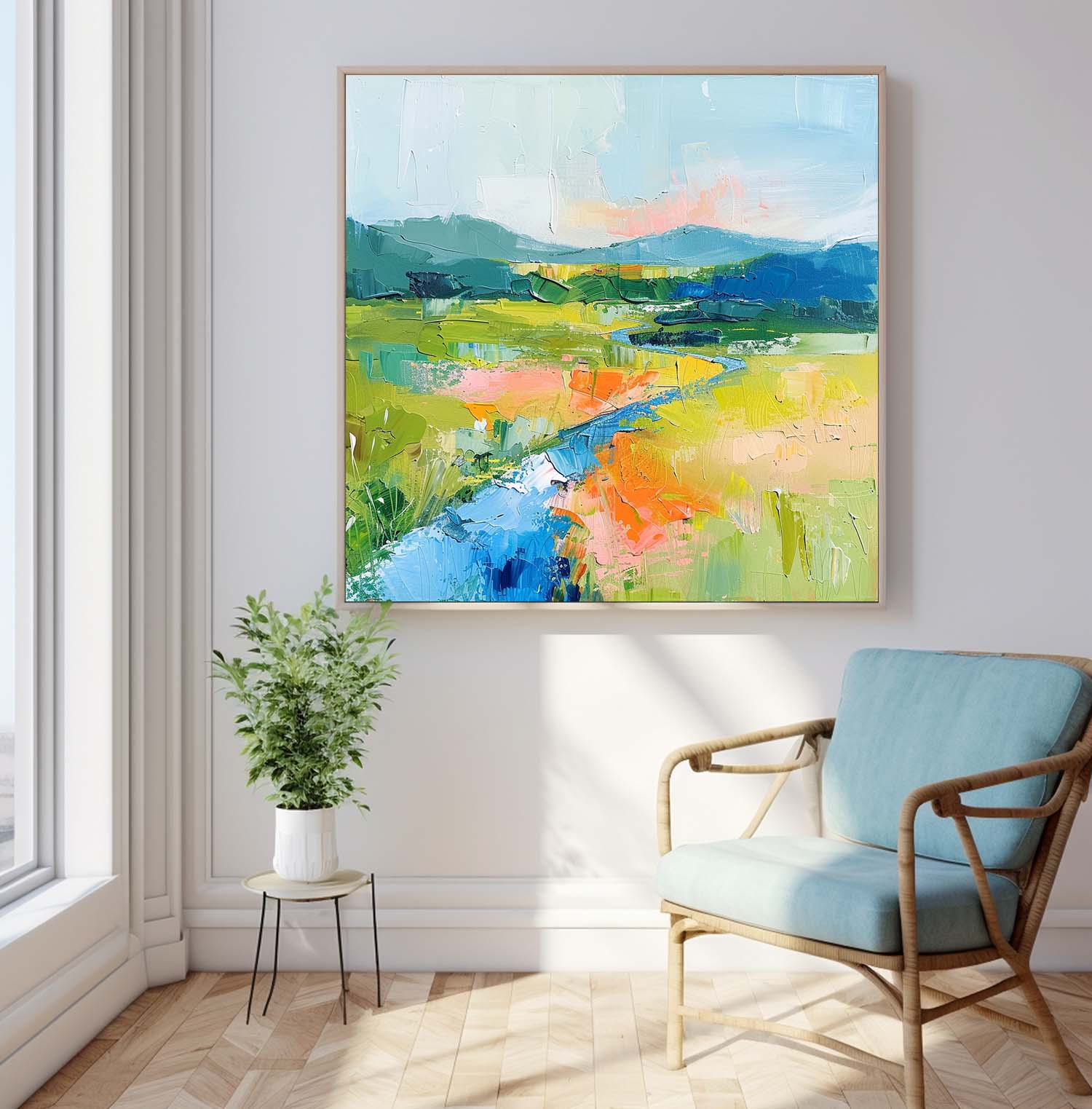 Wall Art Abstract Artistic Dopamine Mountain River