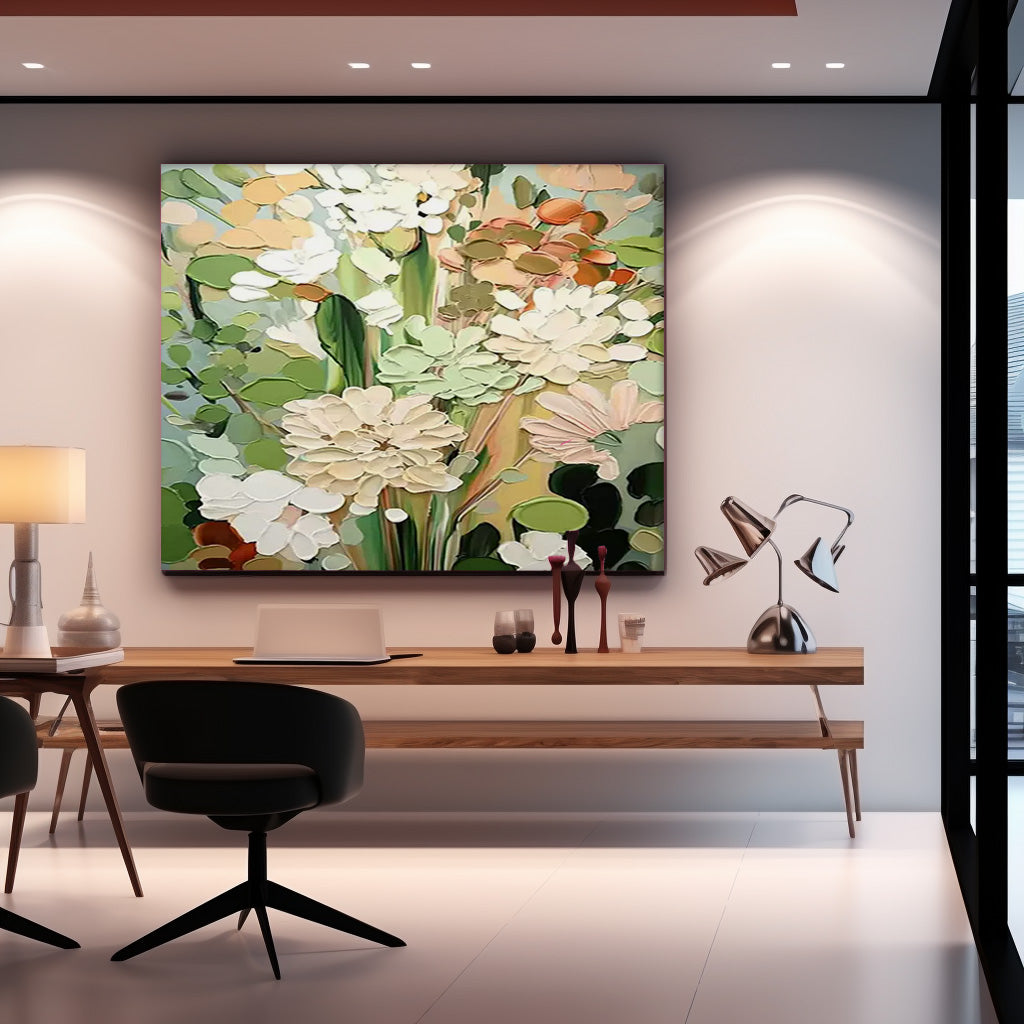 Wall Art Impasto Soft Tone Wild Floral