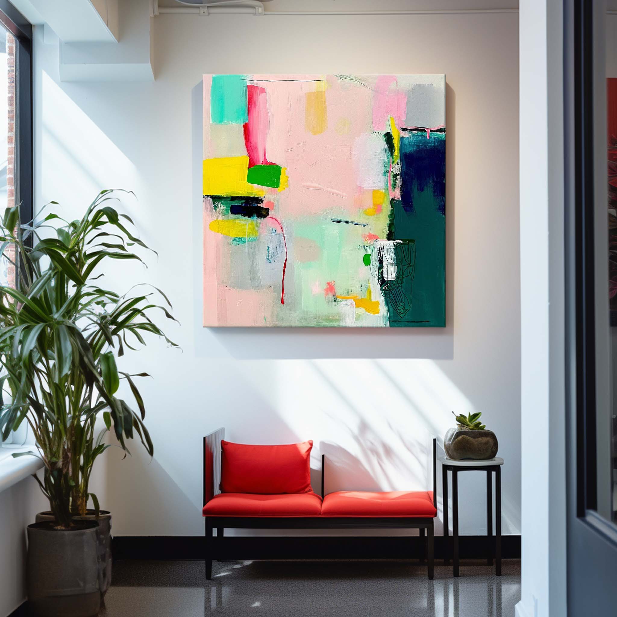 Wall Art Soft Pastel Abstract Fluid Wash Scene
