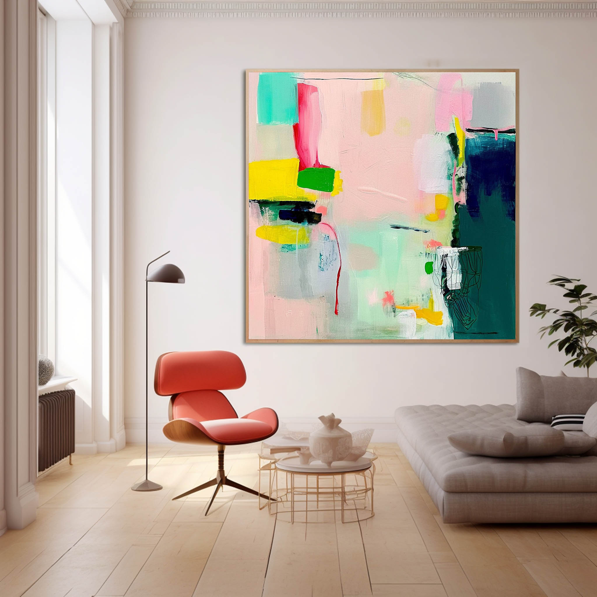 Wall Art Soft Pastel Abstract Fluid Wash Scene