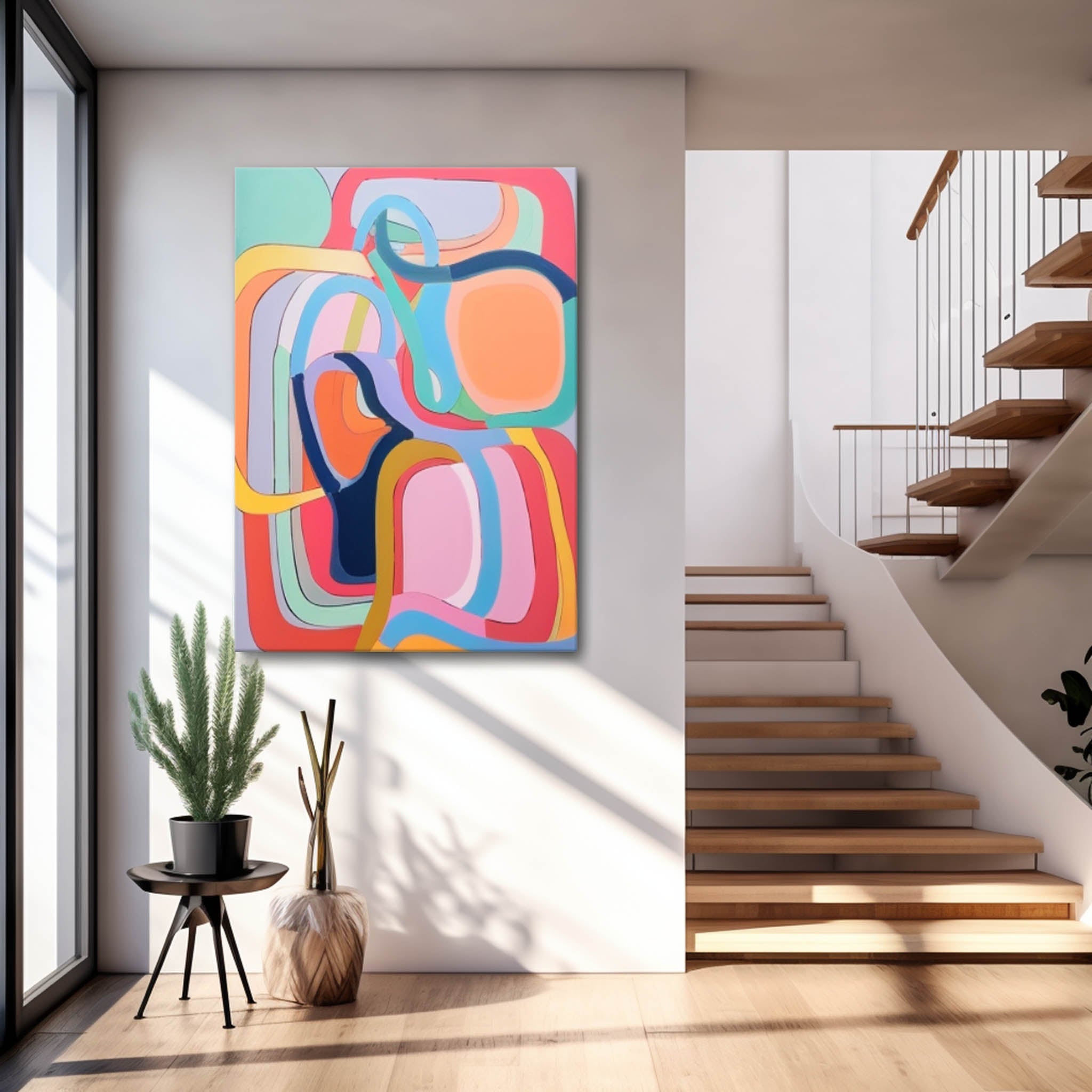 Wall Art Geometric Abstract Bauhaus Cheerful
