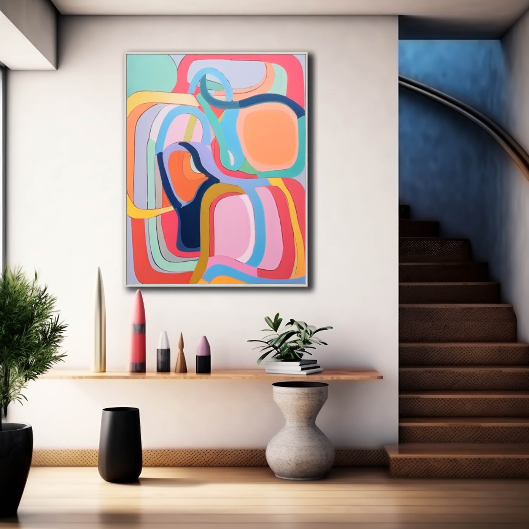 Wall Art Geometric Abstract Bauhaus Cheerful