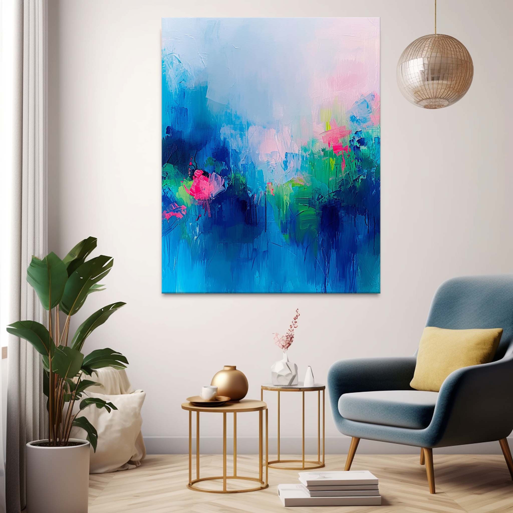 Wall Art Abstract Elegant Cool Tone Serene