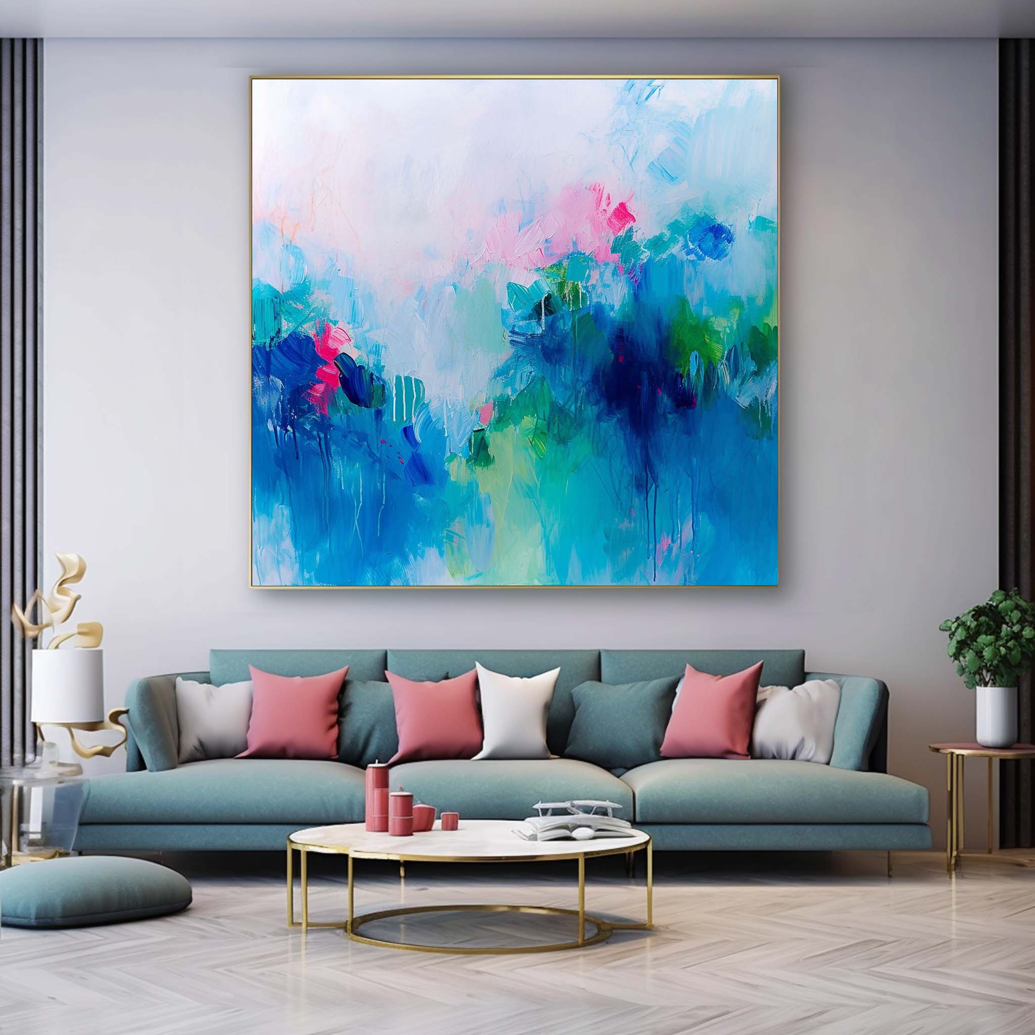 Wall Art Painterly Abstract Soft Fluid Wash