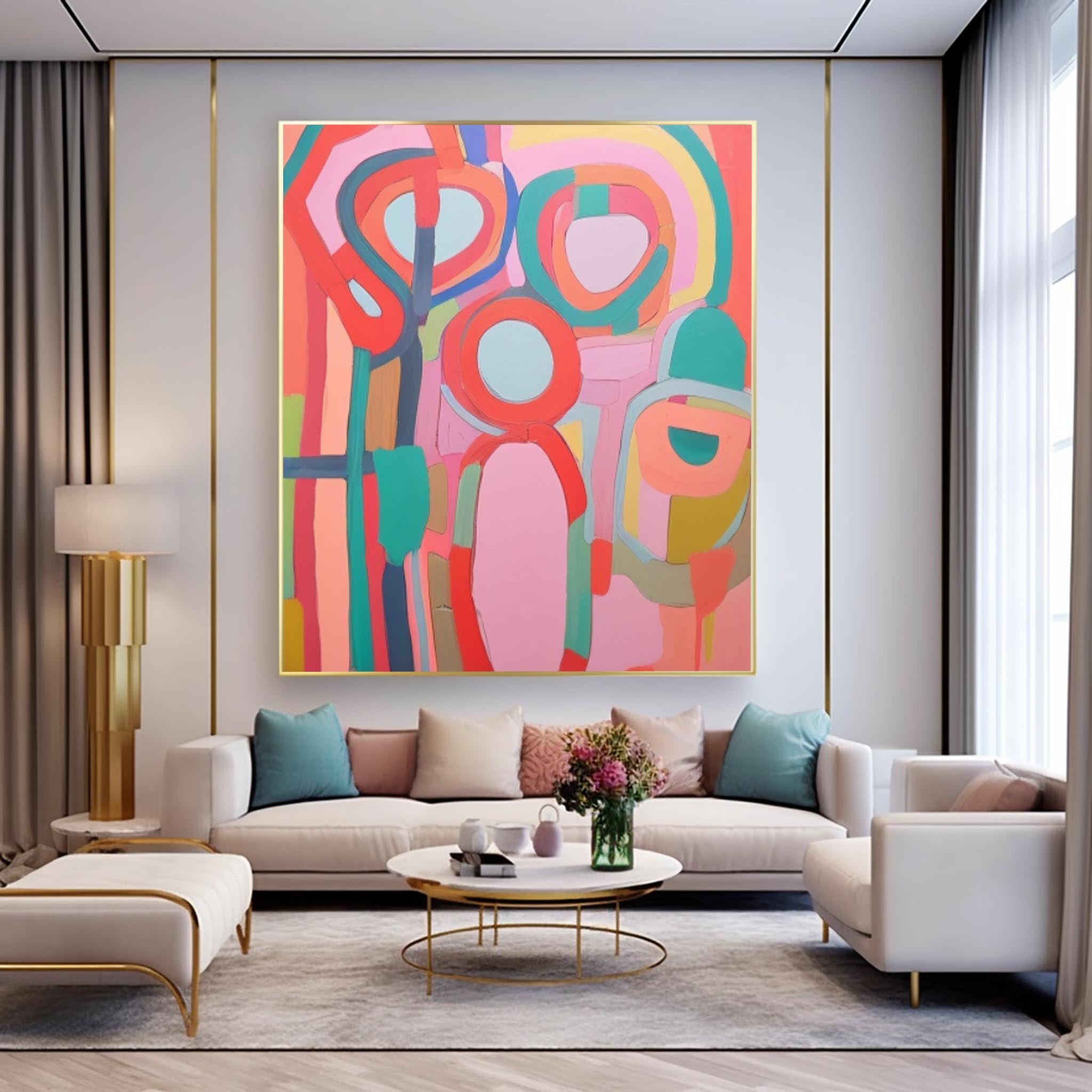 Wall Art Abstract Playful Cheerful Modern