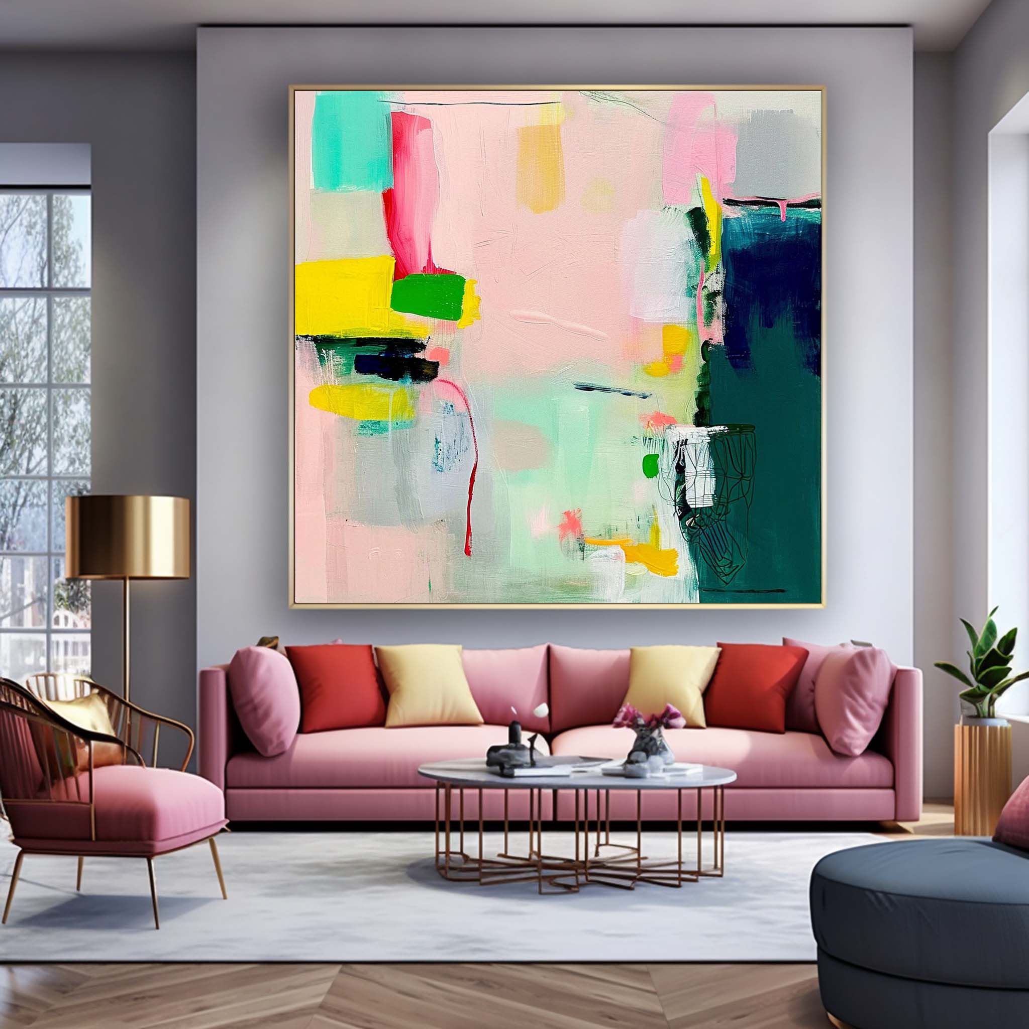 Wall Art Soft Pastel Abstract Fluid Wash Scene