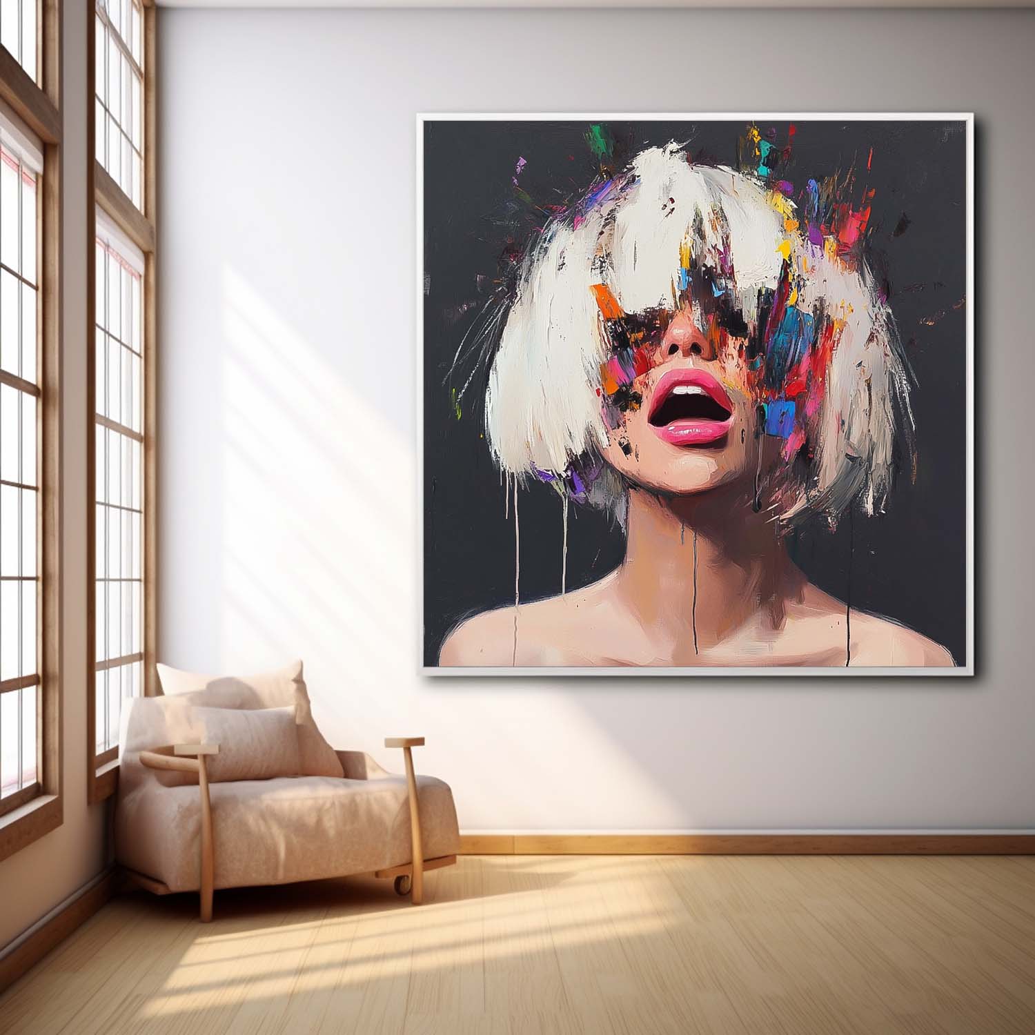 Wall Art People Contemporary Abstract Rainbow