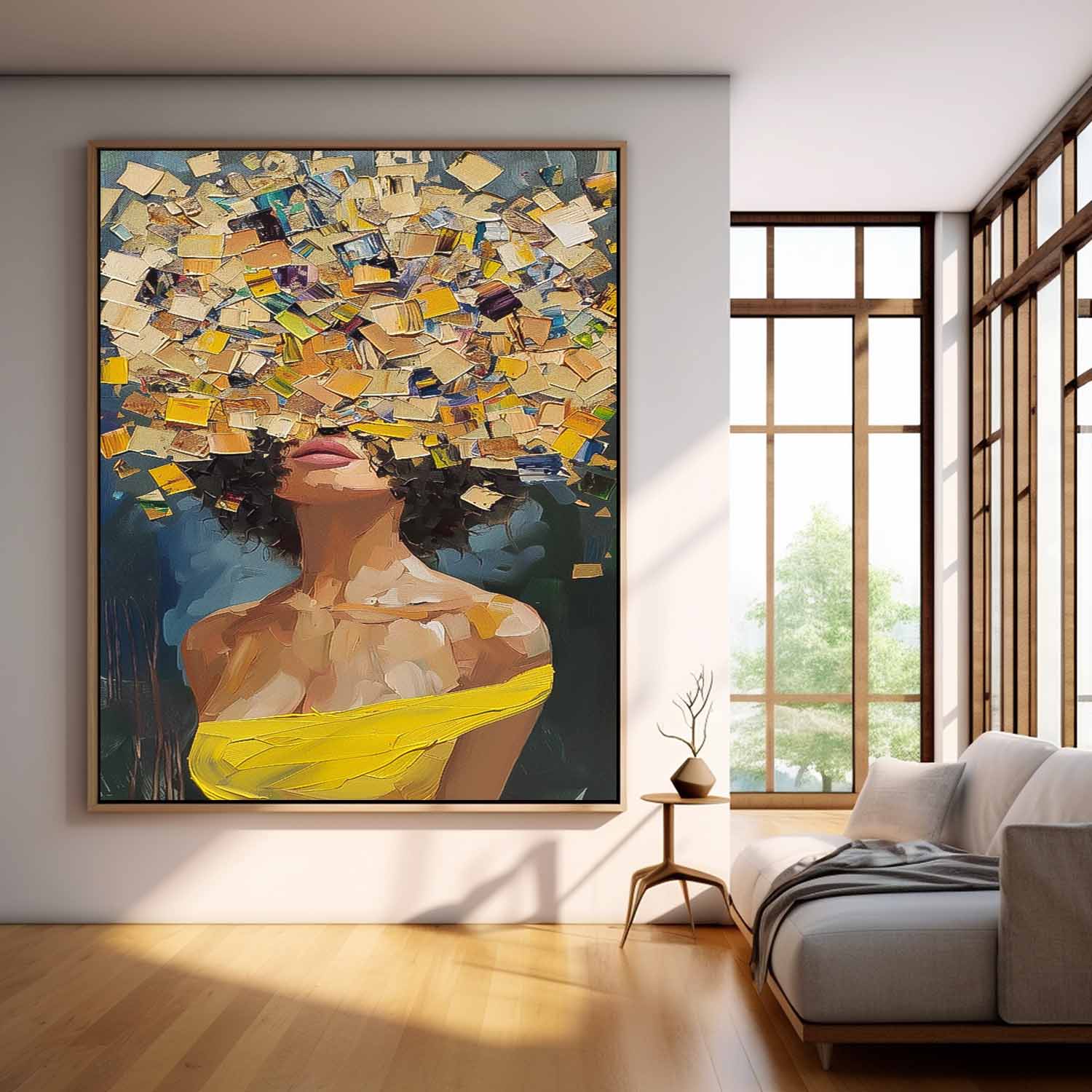 Abstract Woman Portrait Impasto Canvas Wall Art