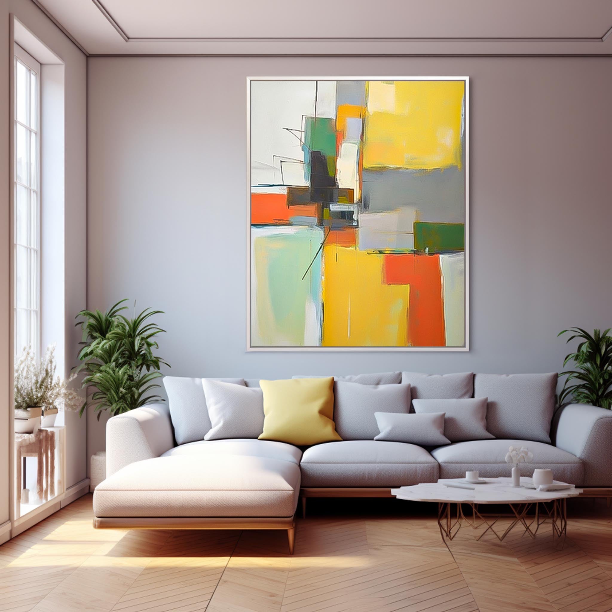 Wall Art Geometric Abstract Block Modern Soft